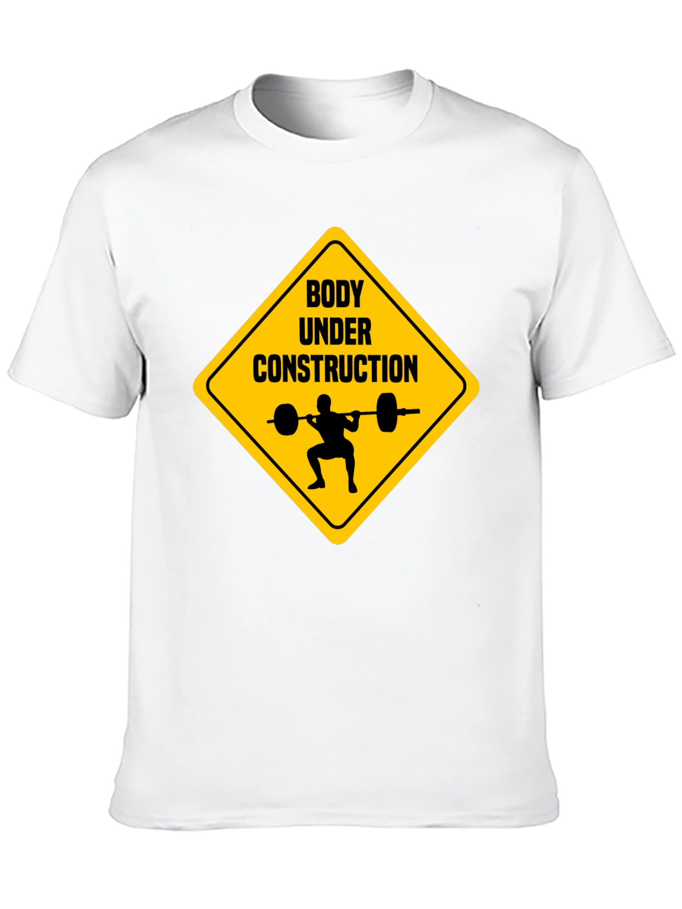 Black Body Under Construction Weightlifting T-Shirt view 10
