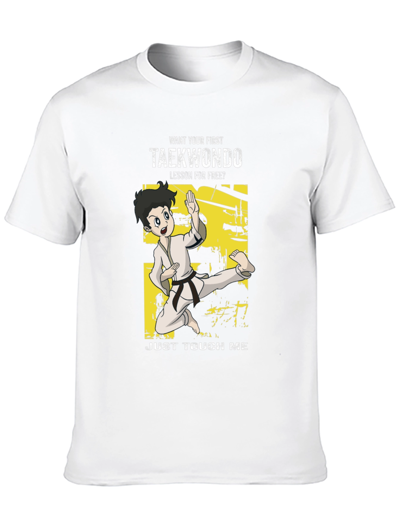 Black Taekwondo Funny Cartoon T-Shirt view 10