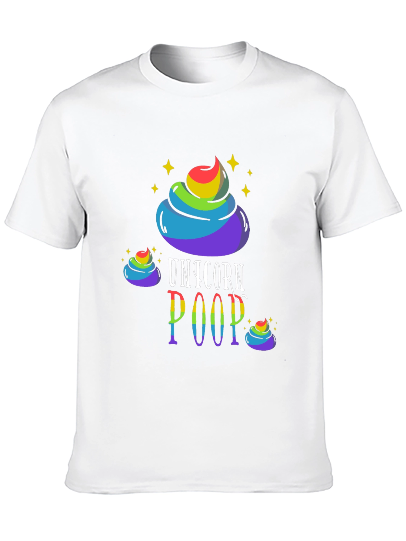 Black Unicorn Poop Graphic Tee - Rainbow Humor T-Shirt view 10