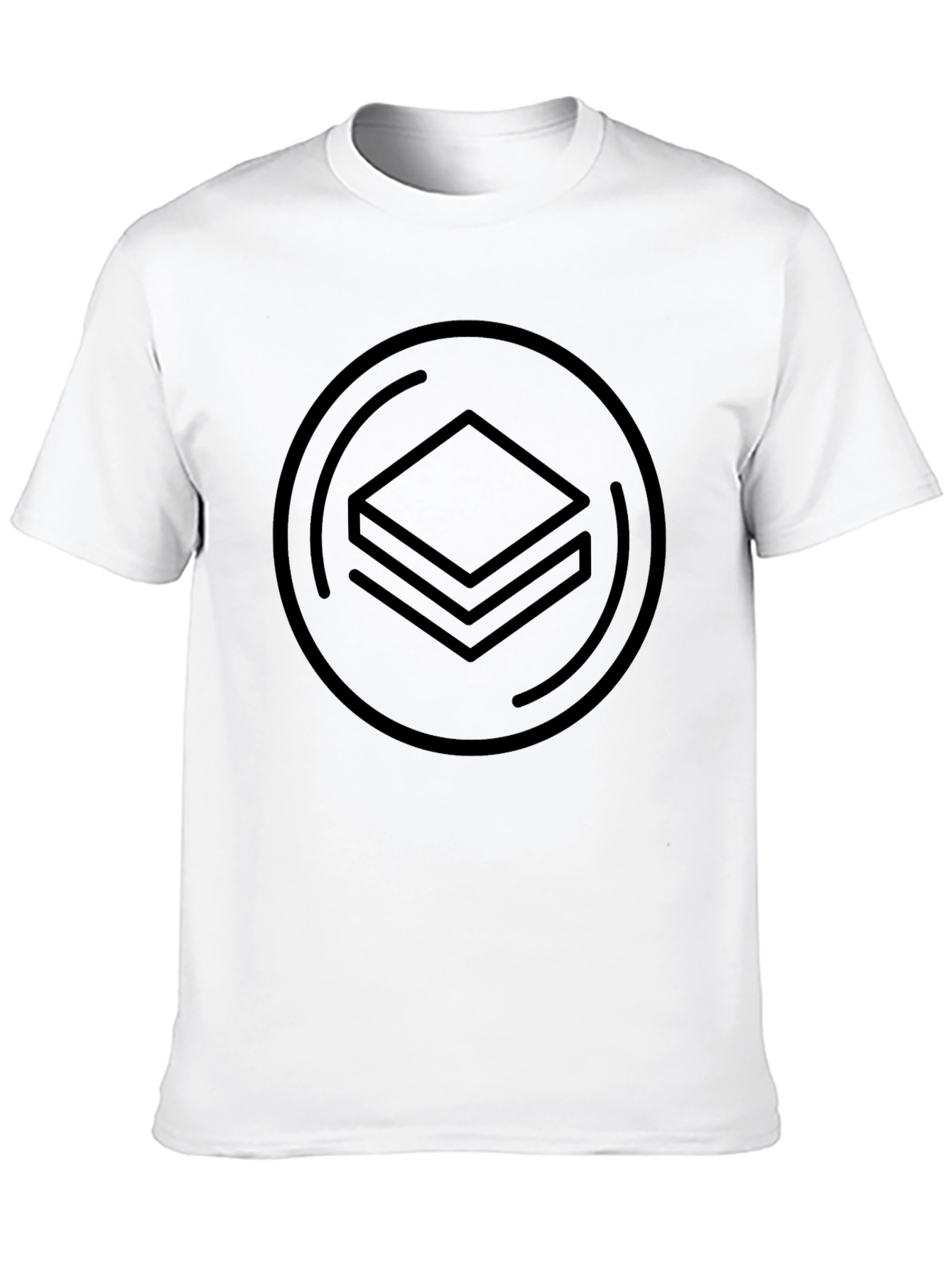 Black Minimalist Stacked Squares Graphic Tee - Black view 10