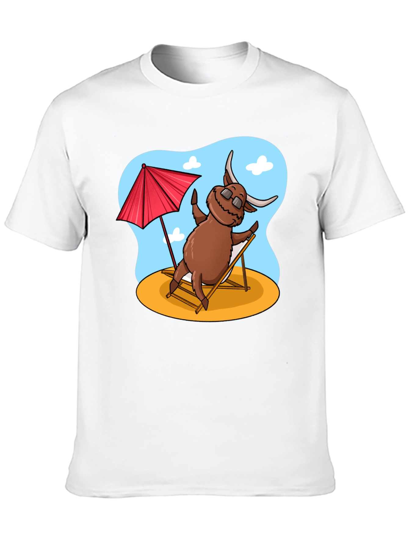 Black Beach Bull T-Shirt - Relaxed Cartoon Graphic Tee view 10