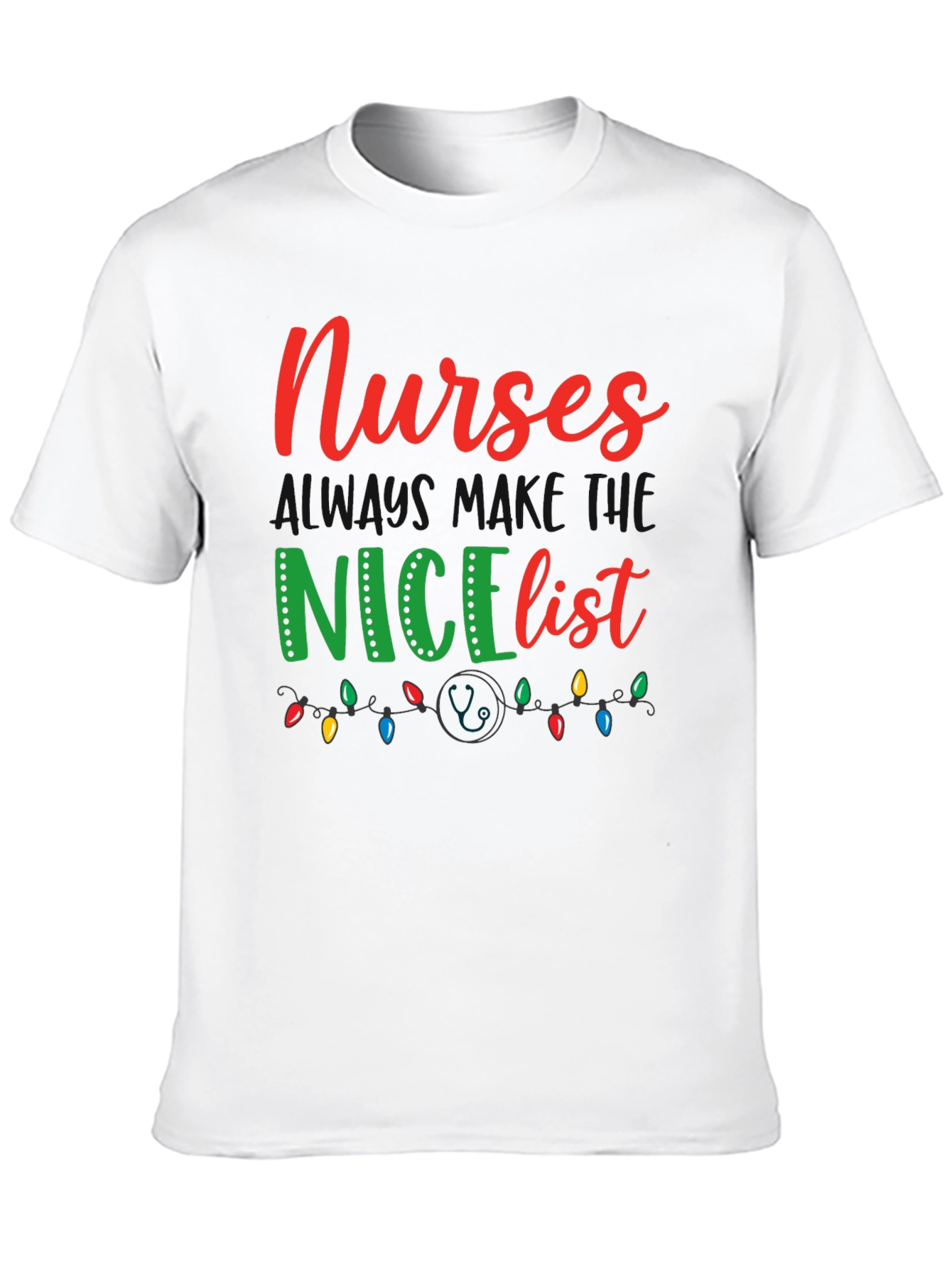 Black Nurses NICE List T-Shirt view 10