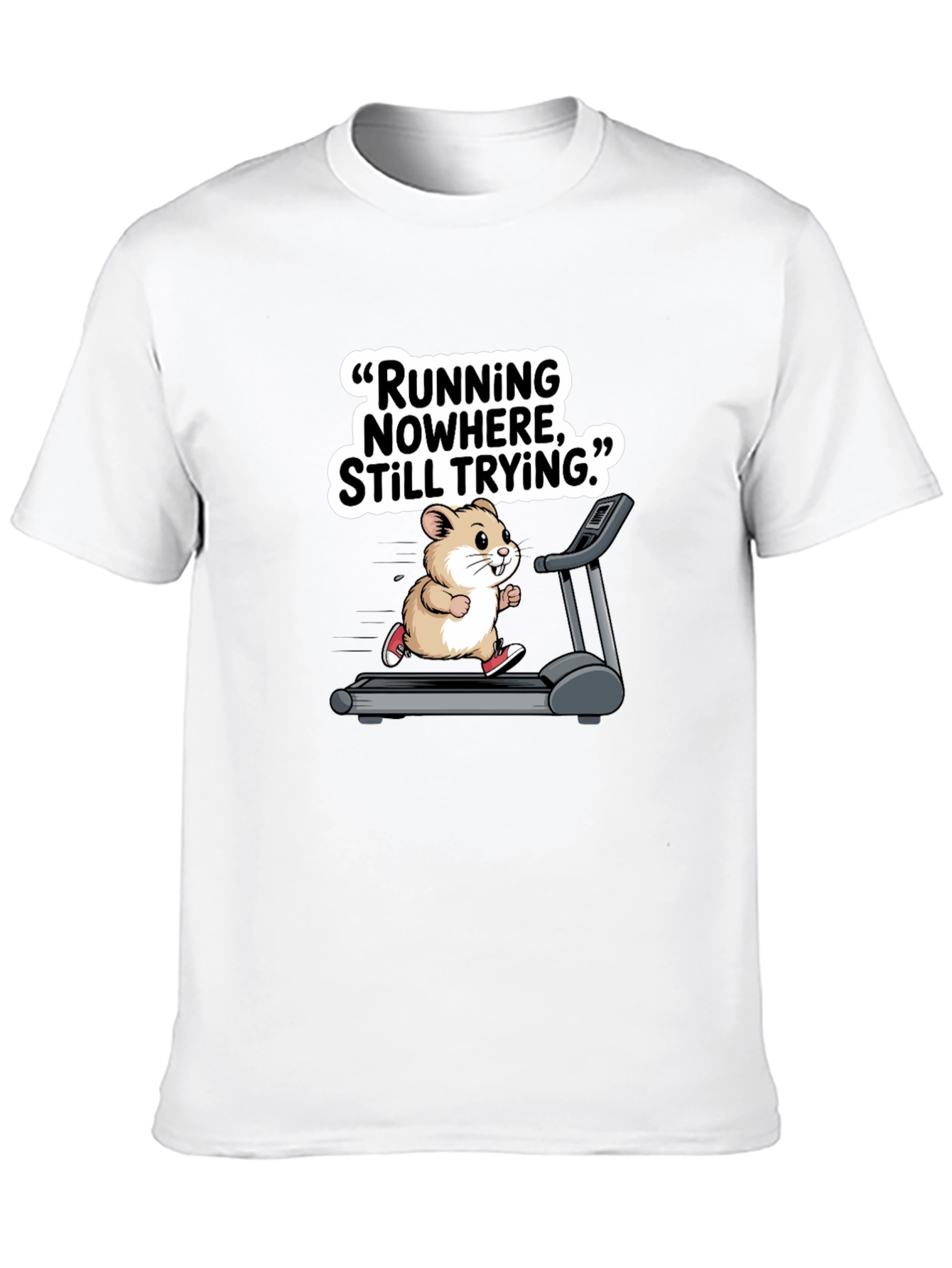 Black Hamster Treadmill Graphic Tee - Funny Workout Shirt view 10