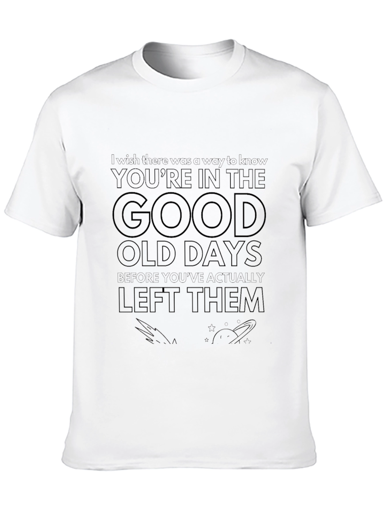 Black Good Old Days Graphic Tee - Black Crew Neck T-Shirt view 10
