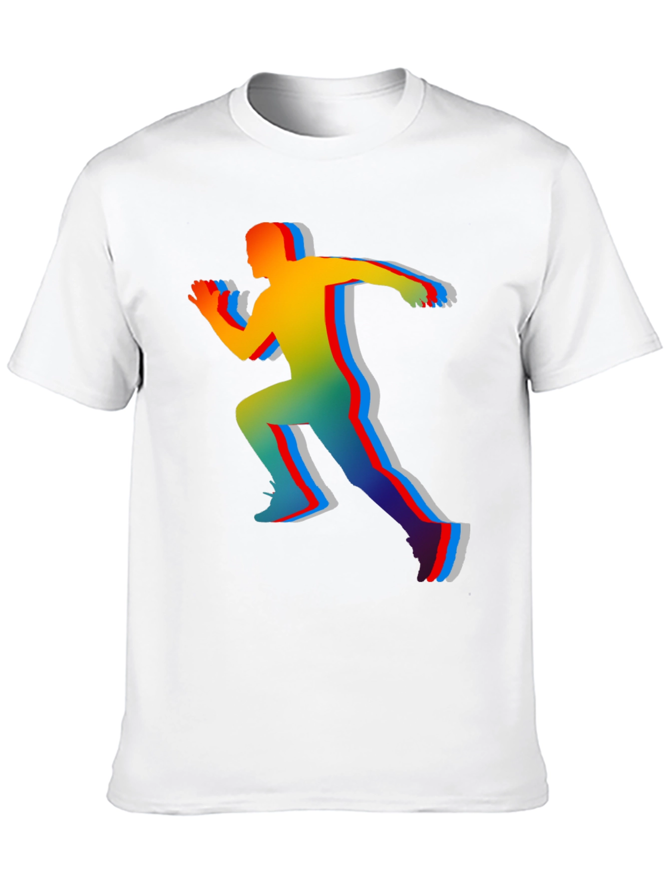 Black Colorful Runner Graphic T-Shirt view 10