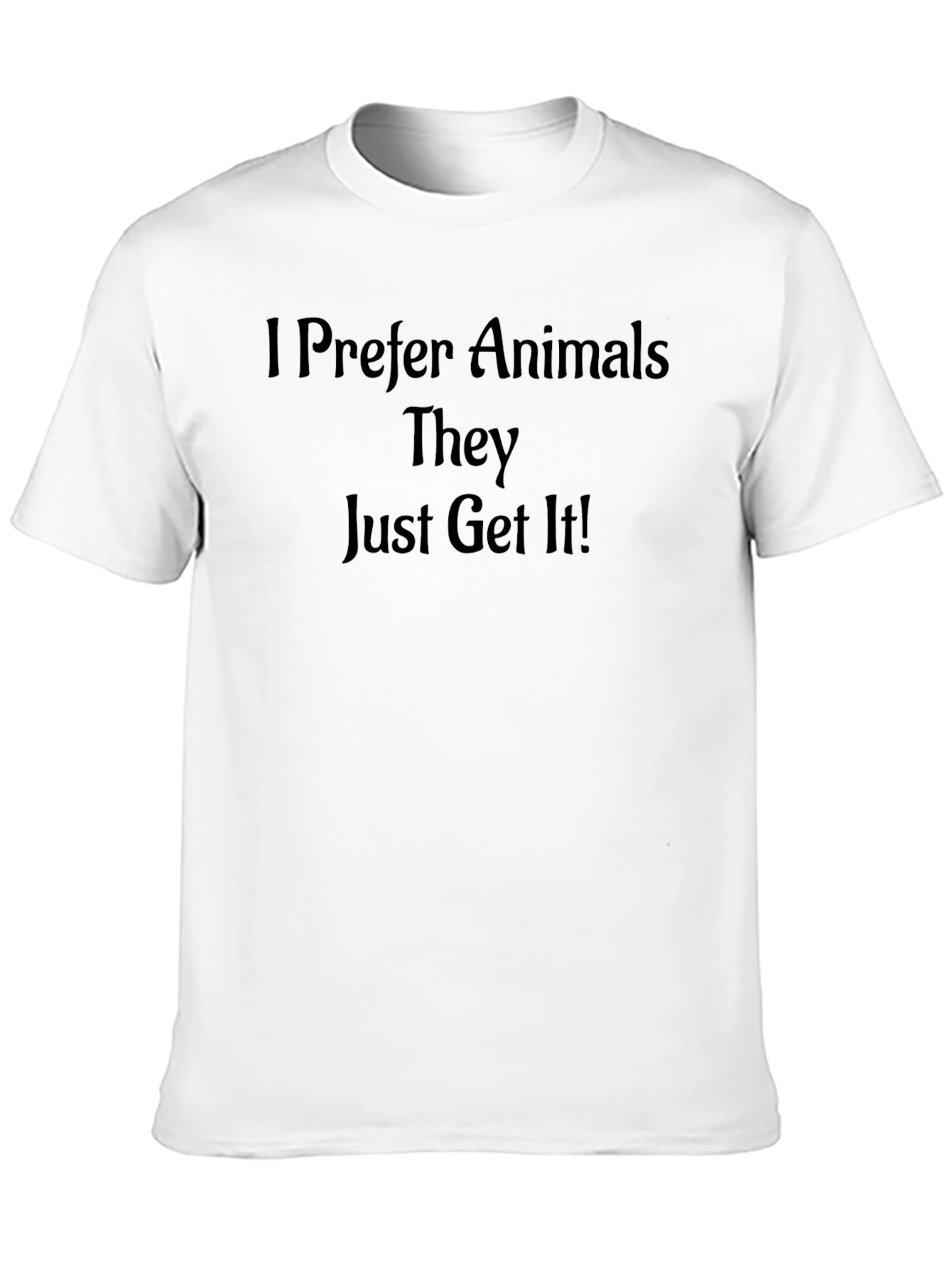 Black I Prefer Animals T-Shirt - Soft Cotton Graphic Tee view 10