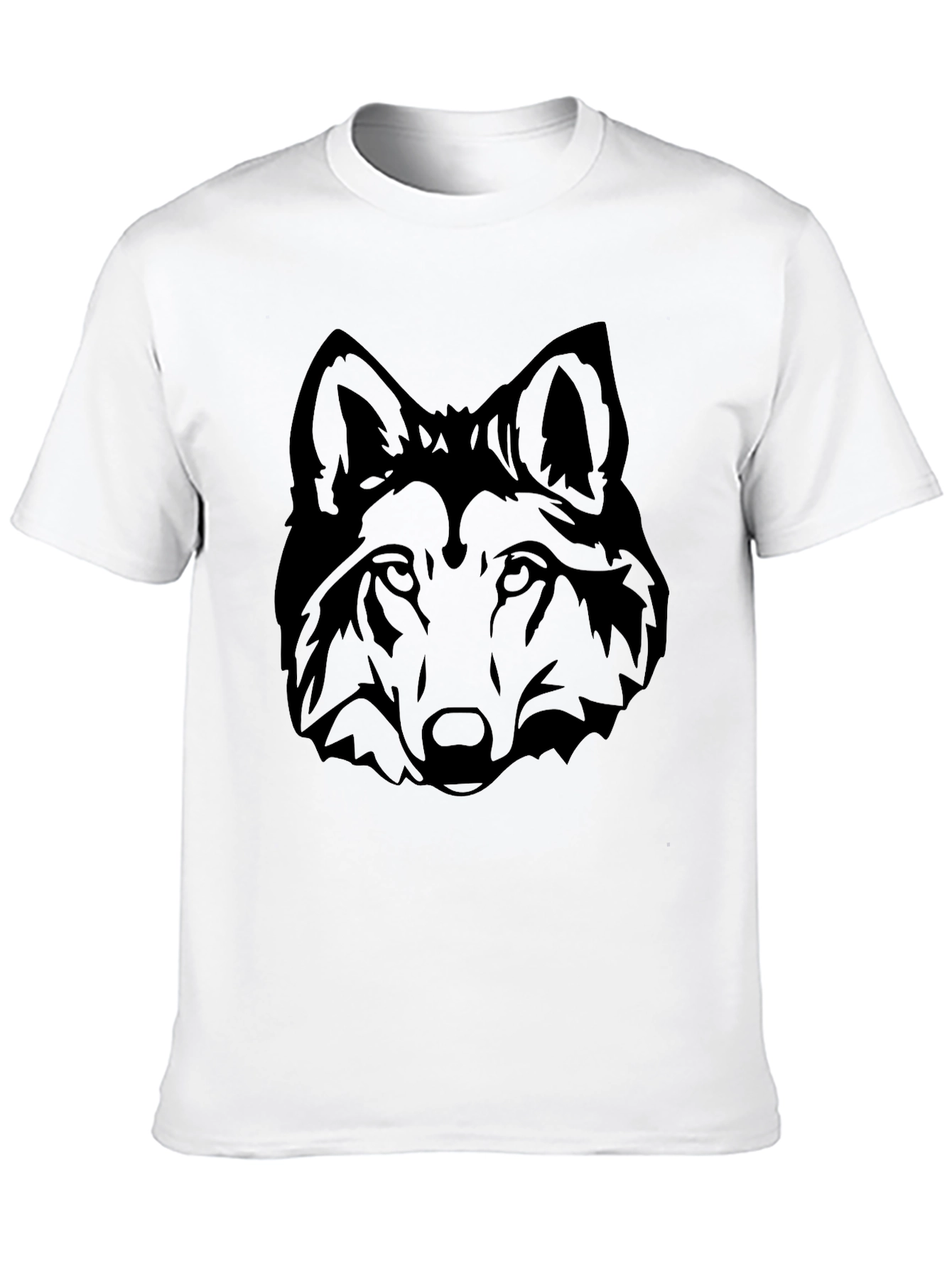Black Black Wolf Head Graphic Tee - Men's Short Sleeve Crew Neck T-Shirt view 10