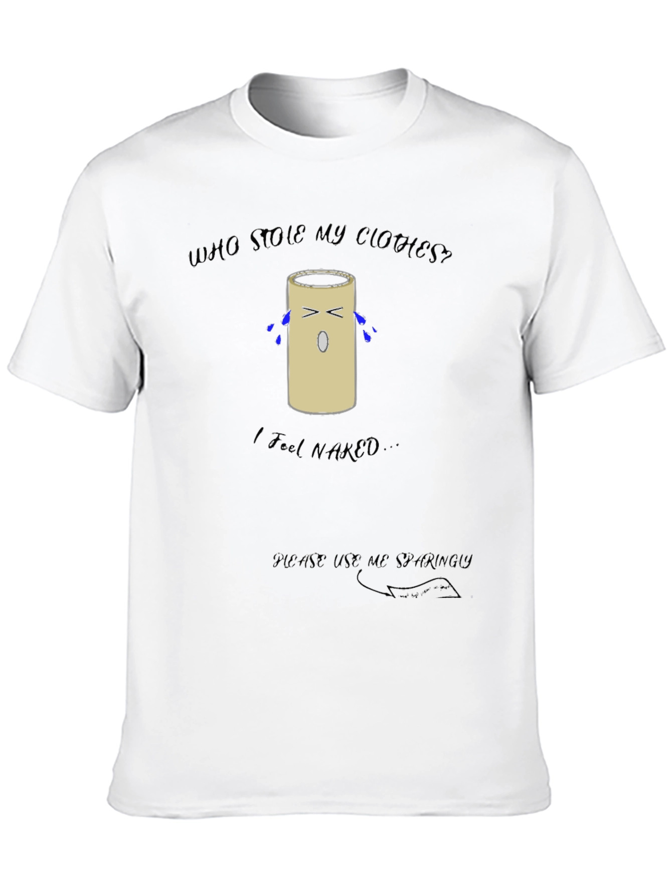 Black Humorous Toilet Paper Roll T-Shirt view 10