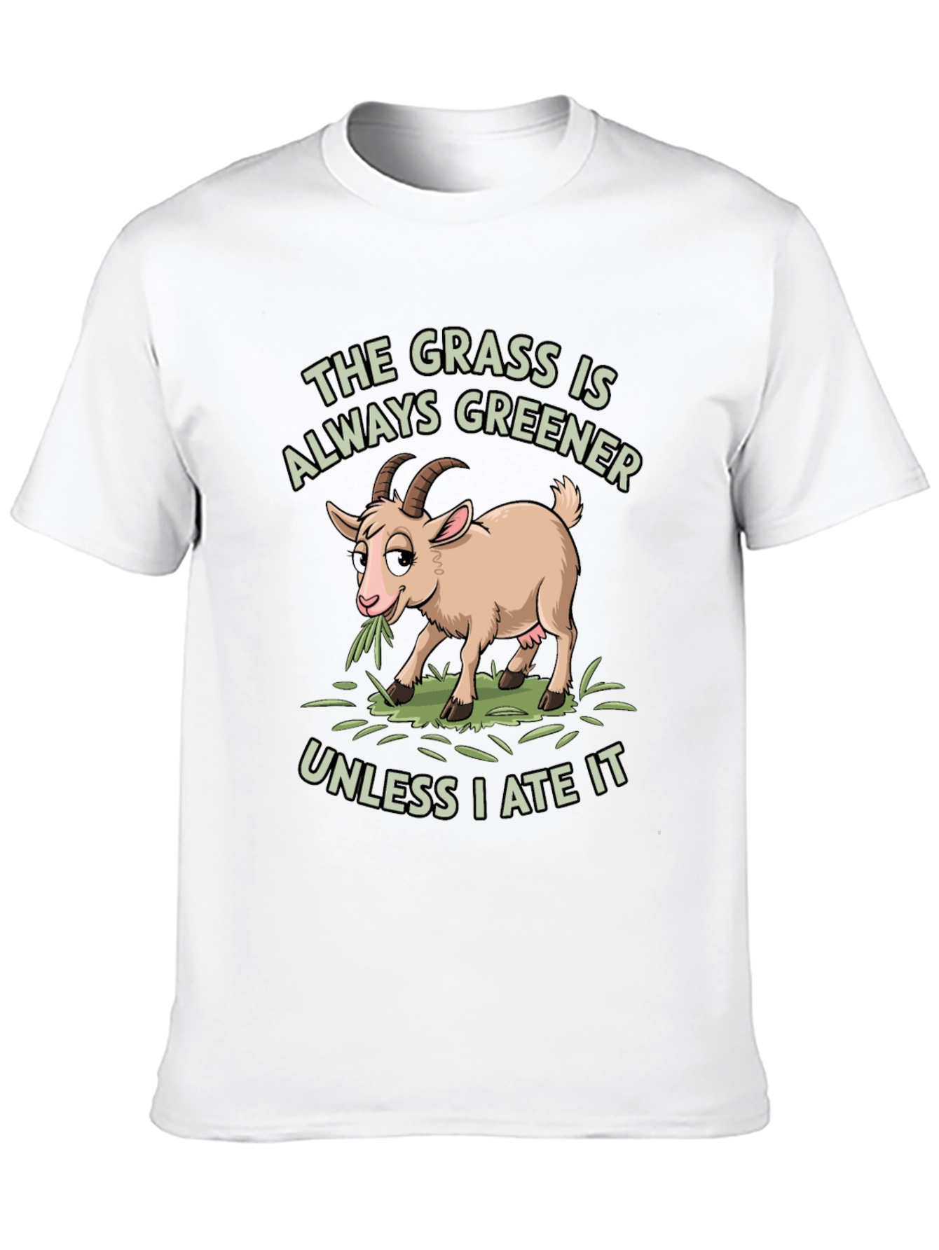 Black Funny Goat T-Shirt: The Grass Is Always Greener view 10