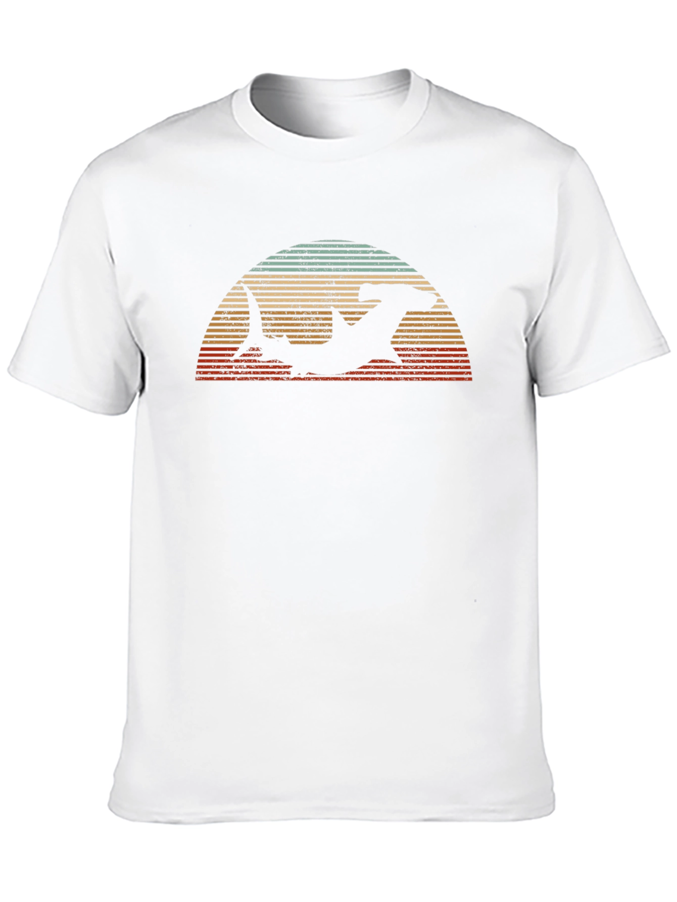 Black Hammerhead Shark Retro Sunset T-Shirt view 10