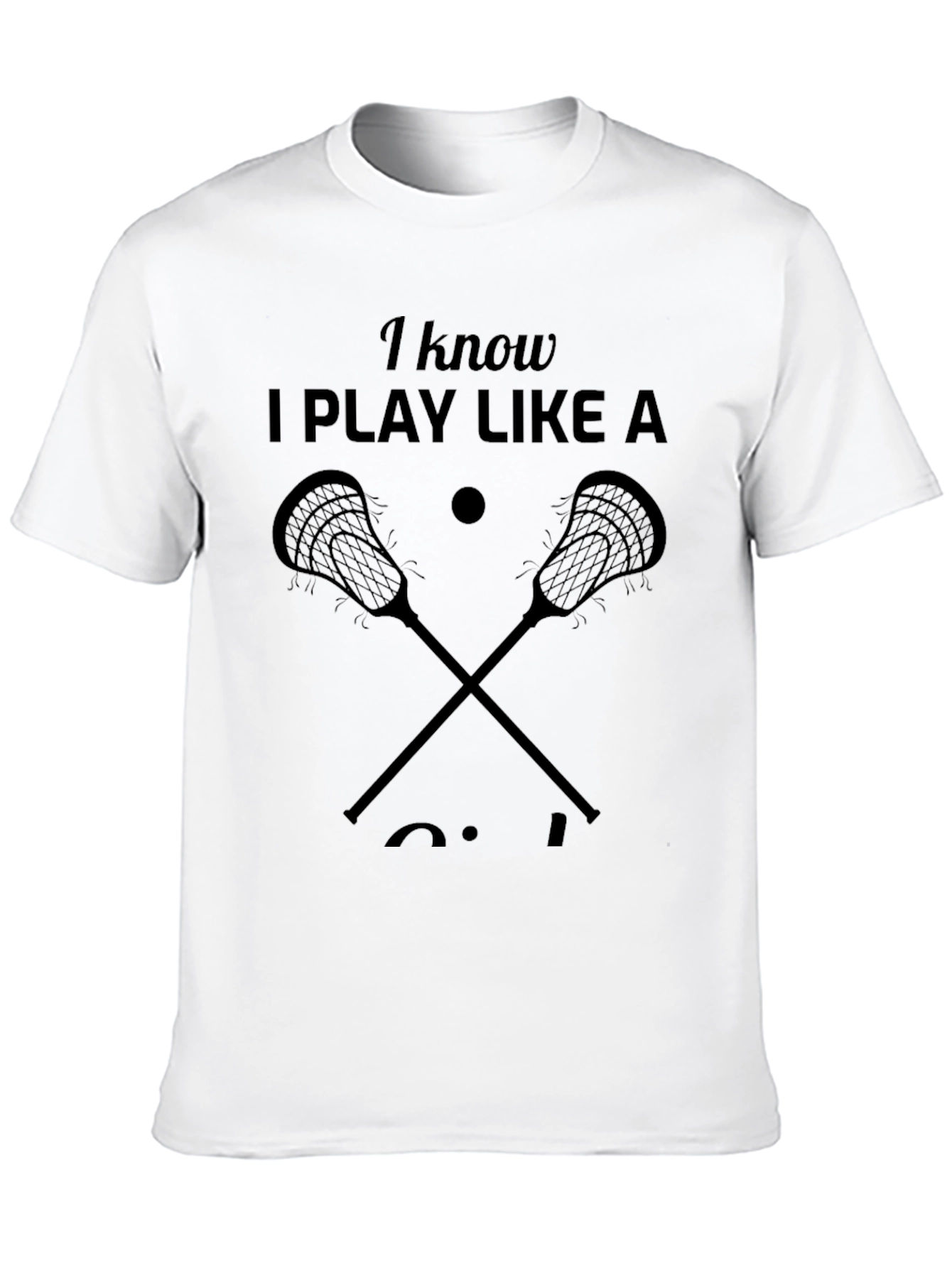 Black Lacrosse Player Black Graphic T-Shirt view 10