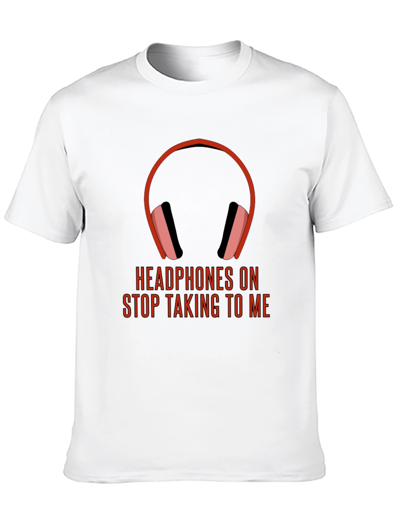 Black Headphones On Graphic Tee - Introvert Humor T-Shirt view 10