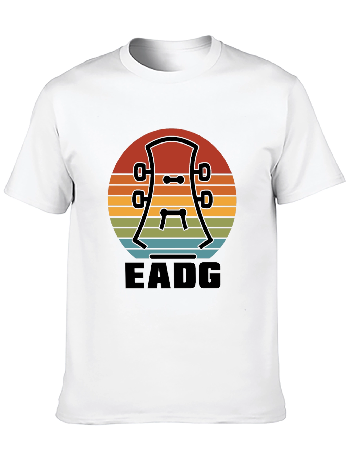 Black Vintage Guitar Headstock T-Shirt - EADG Tuning view 10