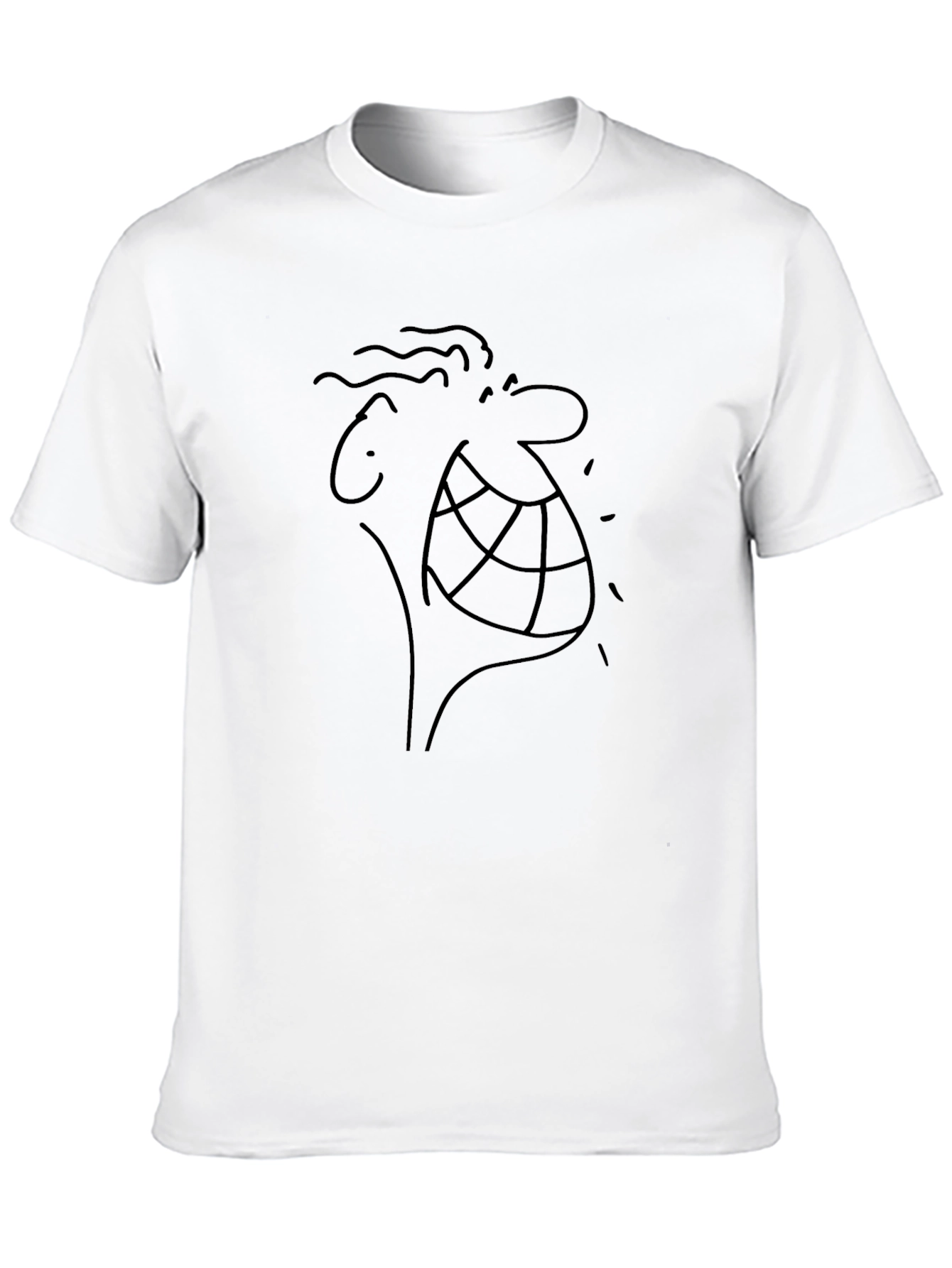 Black Cartoon Face Black T-Shirt - Unique Graphic Tee view 10