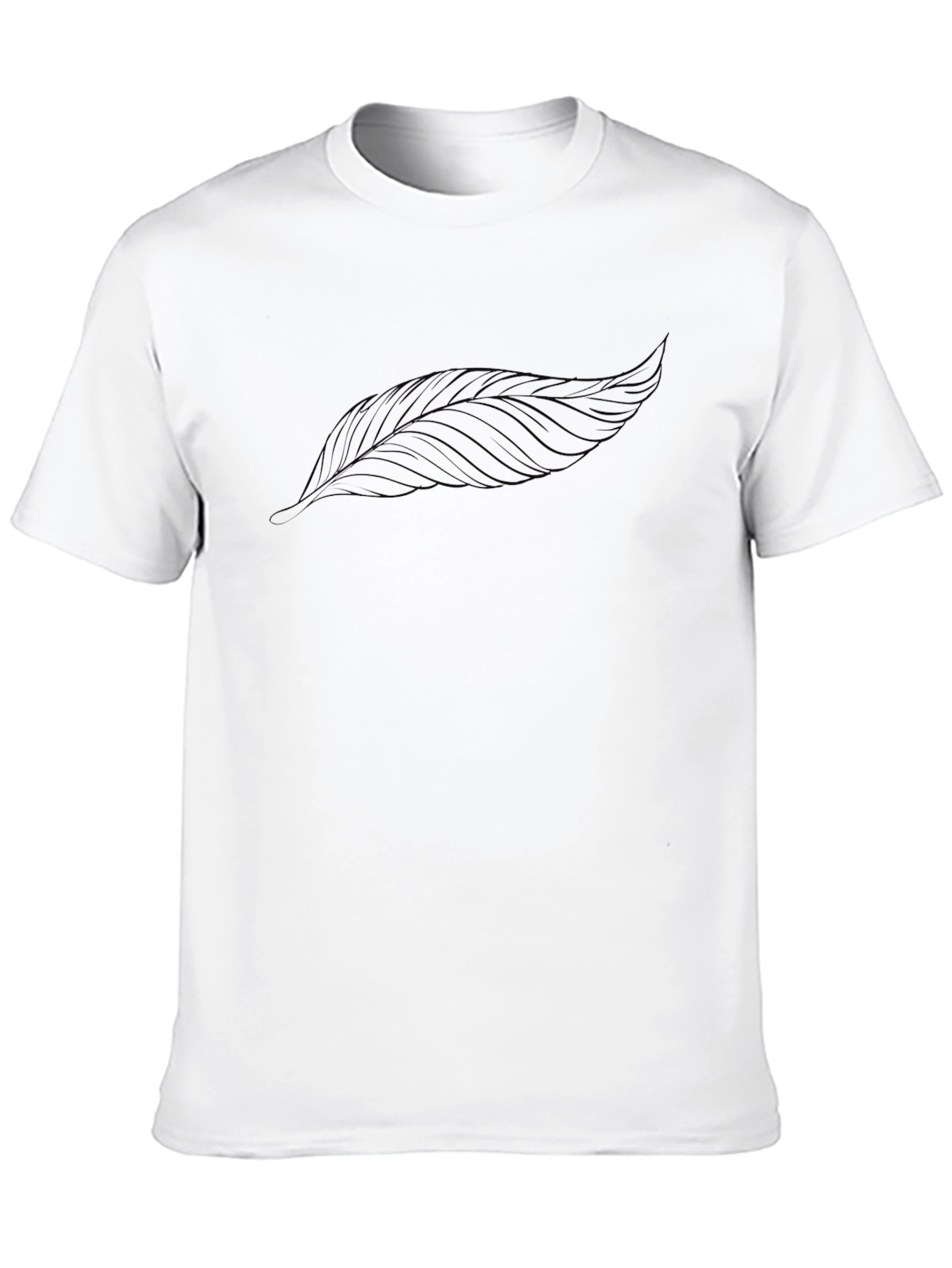 Black Men's Black Feather Graphic T-Shirt view 10