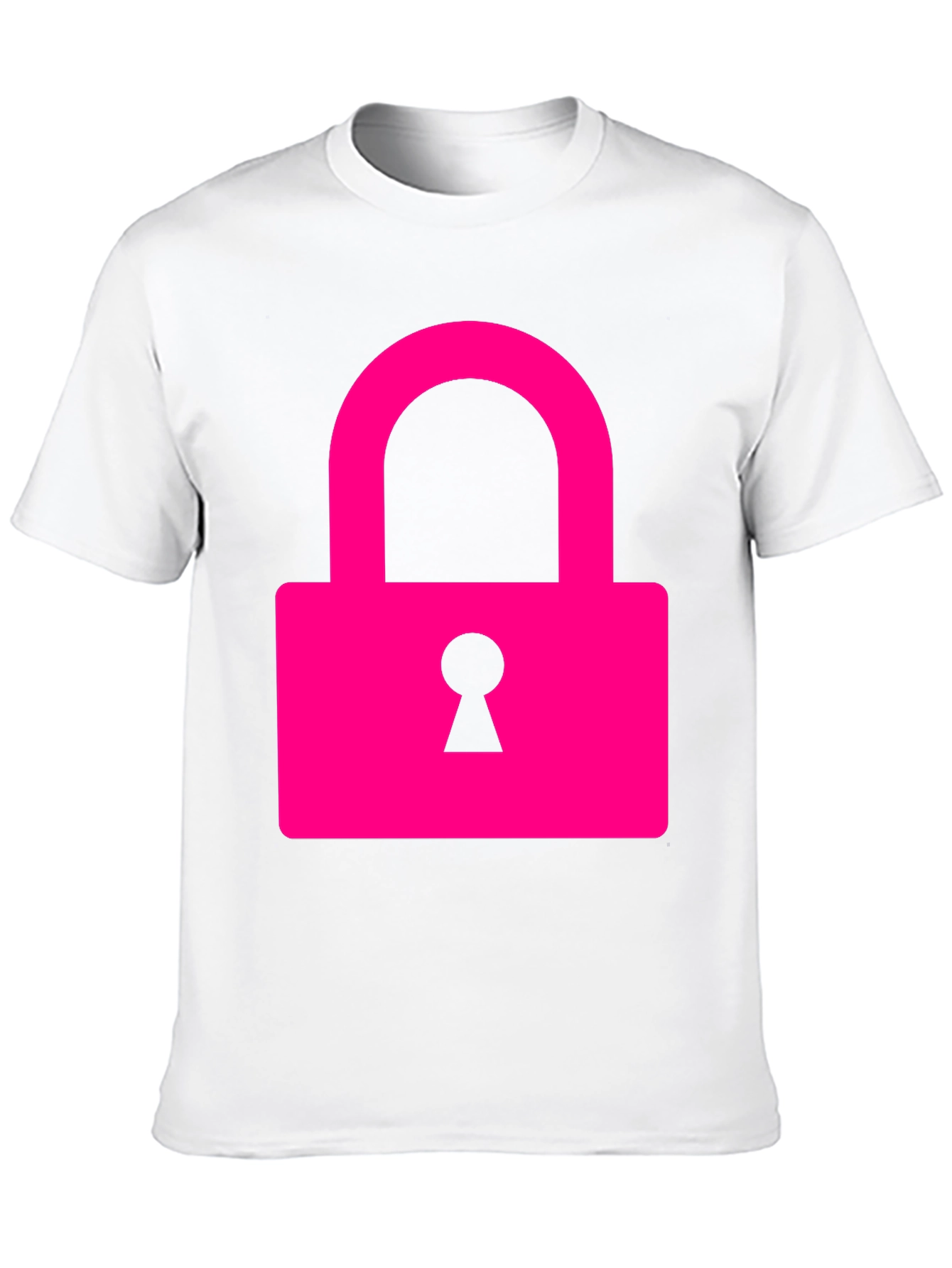 Black Cool Pink Lock Graphic T-Shirt view 10