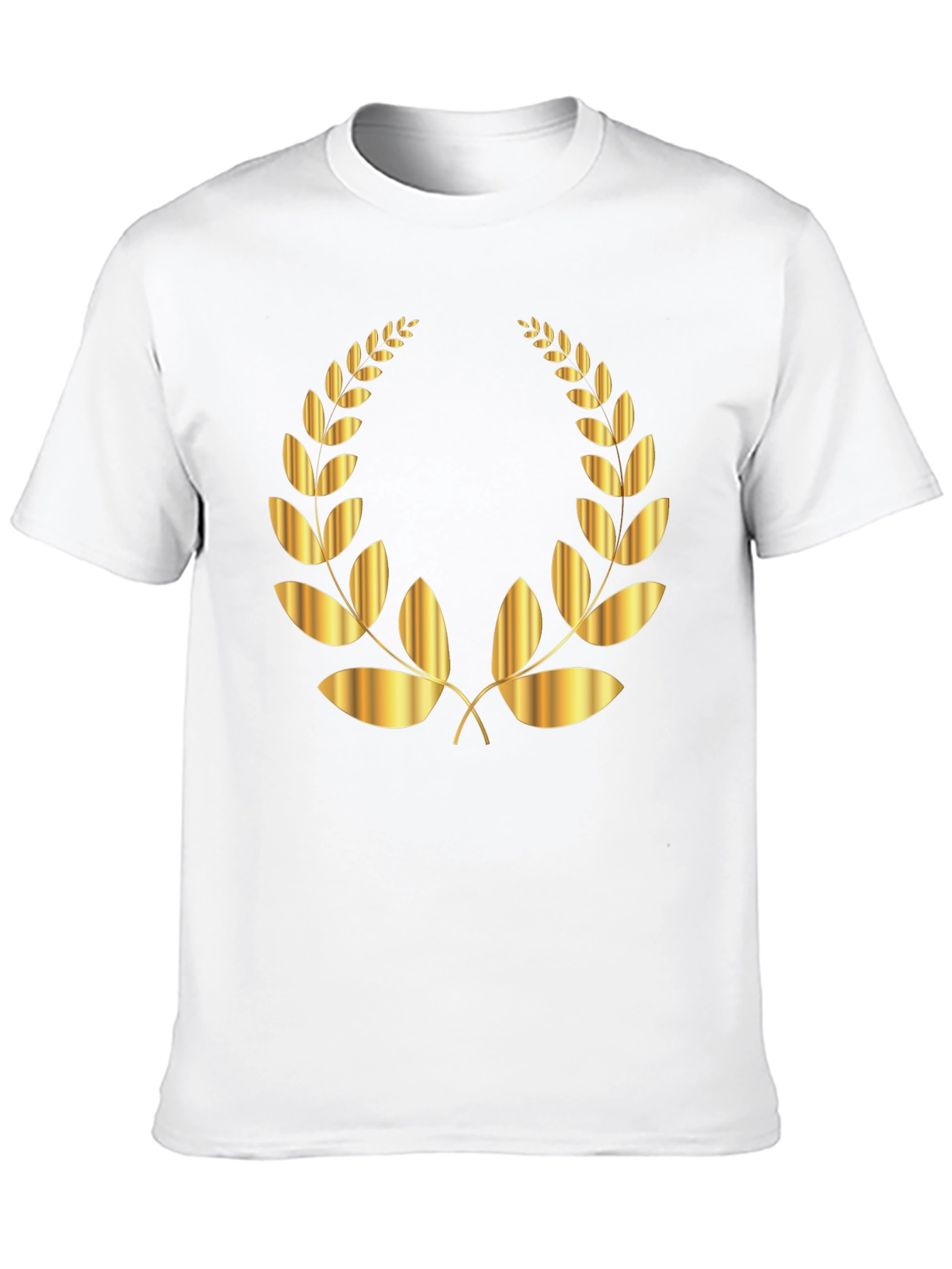 Black Golden Laurel Wreath Black T-Shirt view 10