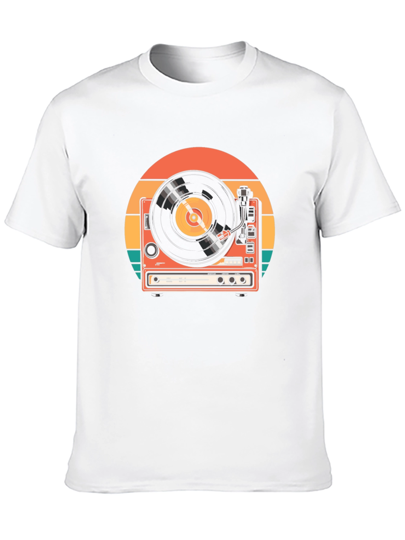Black Retro Turntable Graphic Tee - Vintage Music Lover Shirt view 10