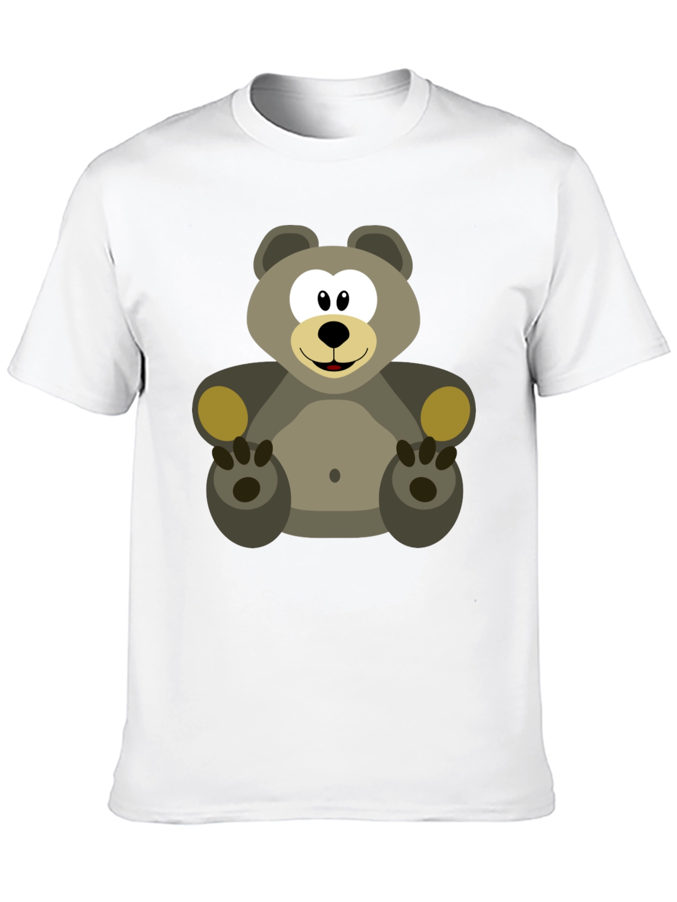 Black Cartoon Bear Graphic Tee - Black Cotton Blend view 10