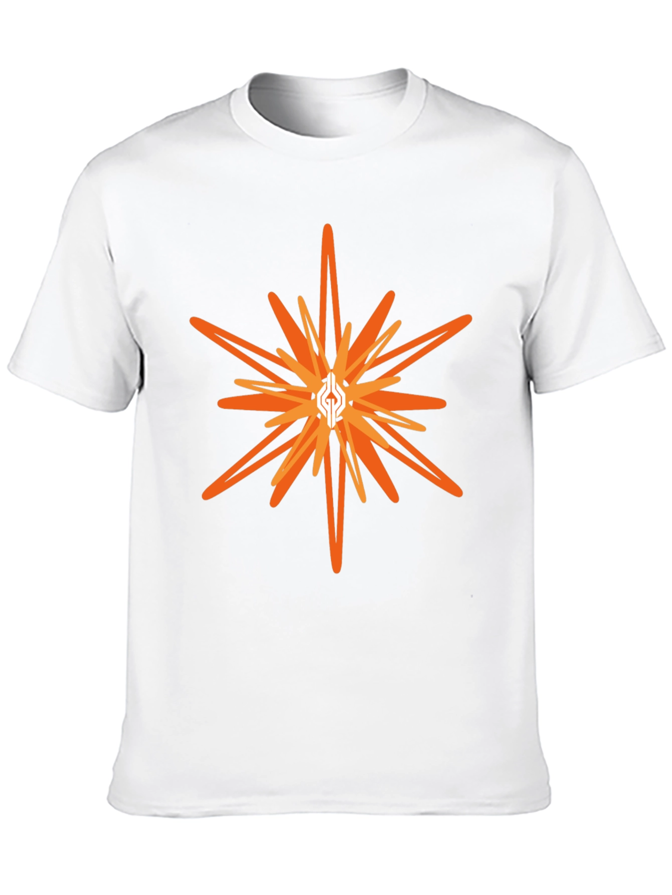 Black Men's Black T-shirt with Abstract Starburst Graphic view 10