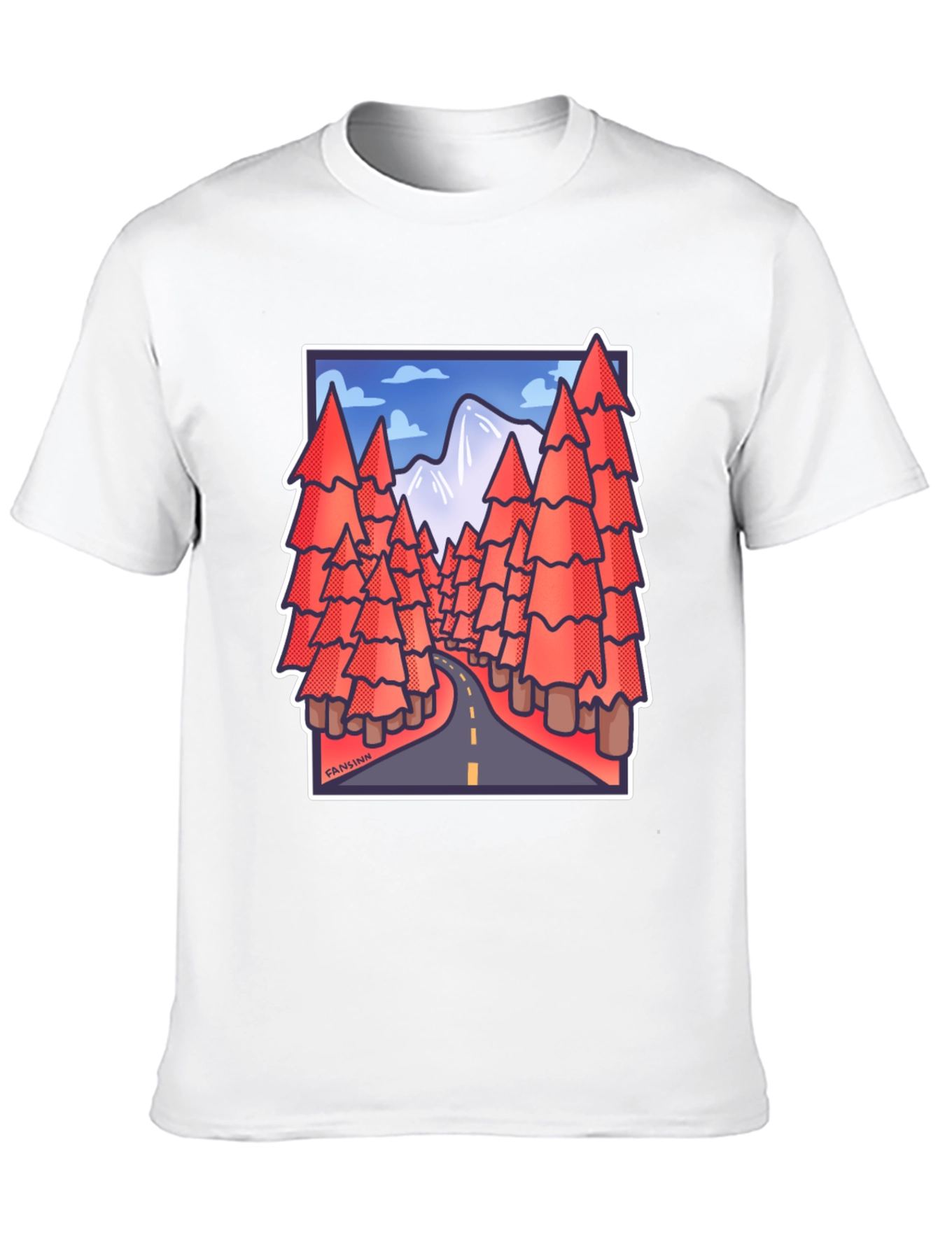 Black Road Trip Trees Graphic Tee - Black Cotton Blend view 10