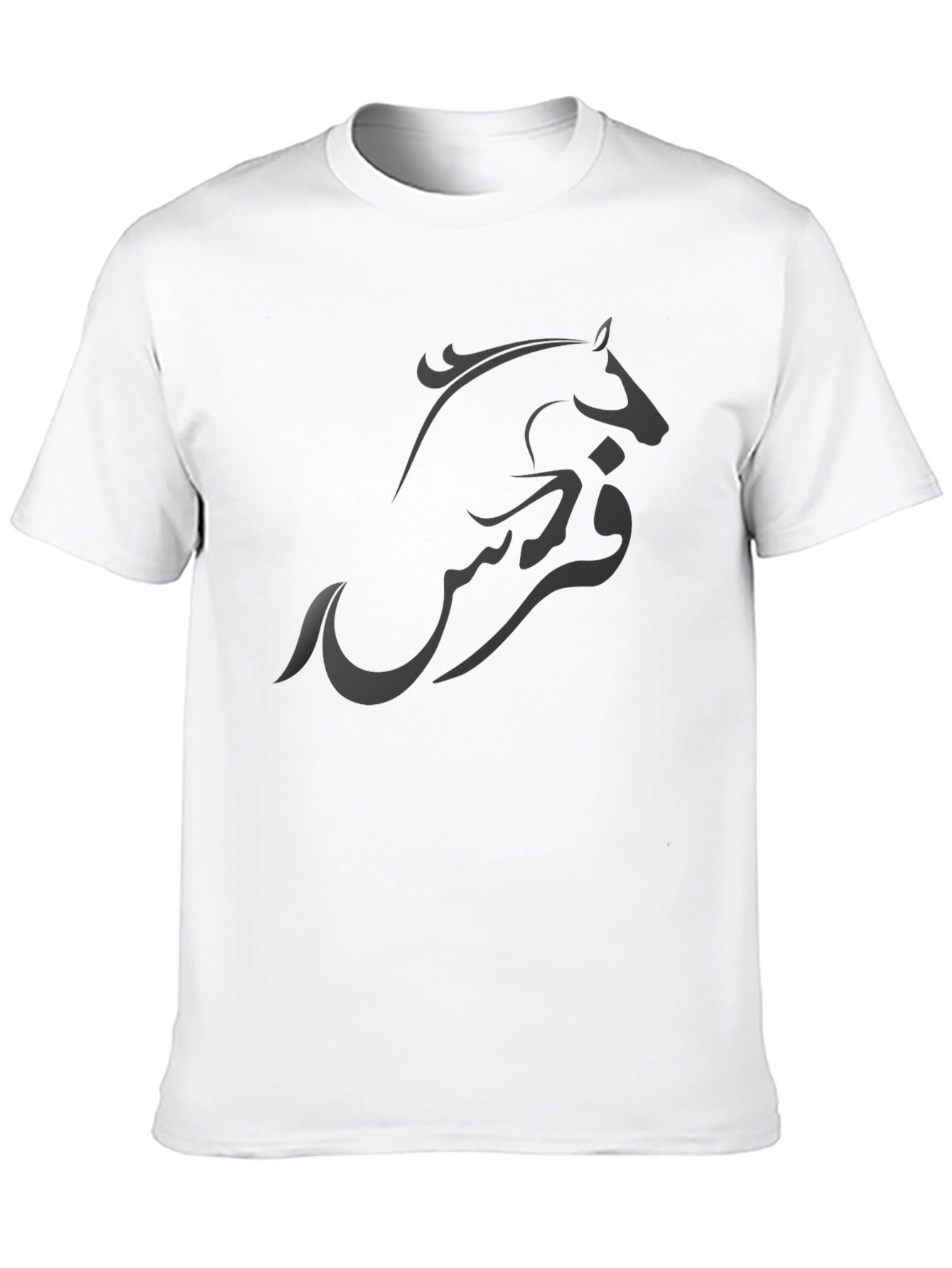 Black Stylish Black T-Shirt with Horse Design view 10