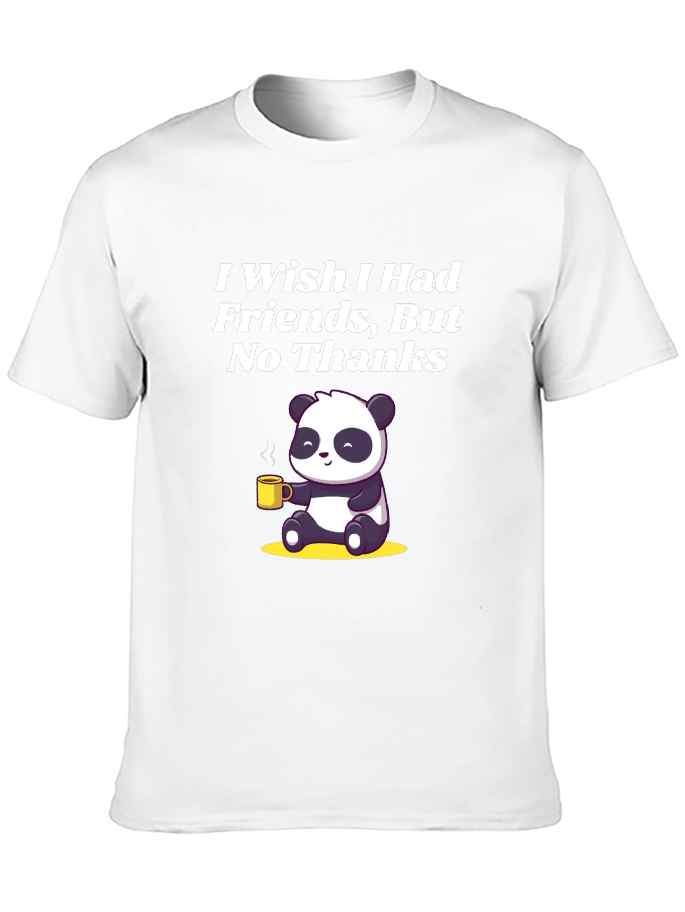 Black I Wish I Had Friends Panda T-Shirt view 10