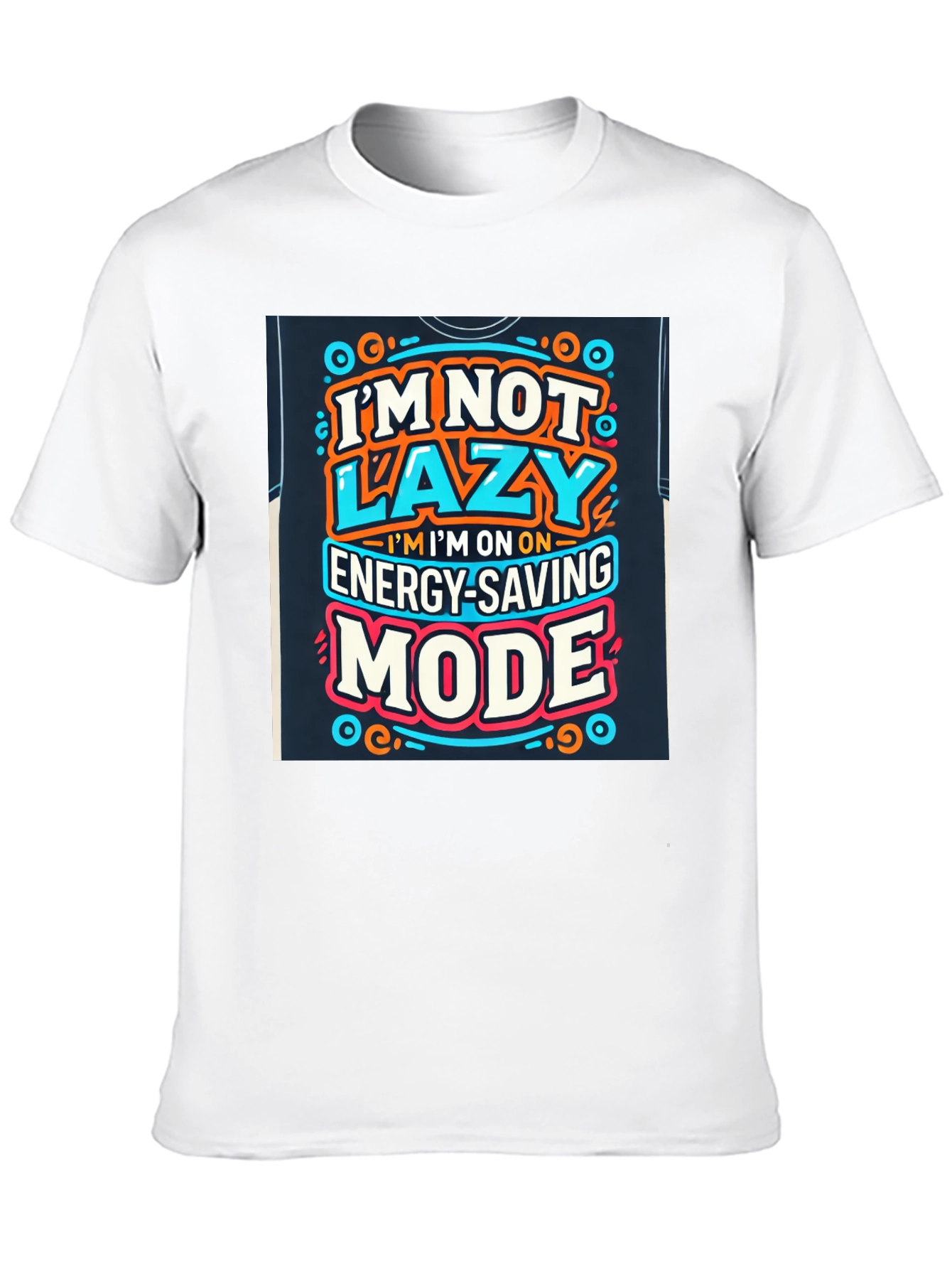 Black Energy Saving Mode Graphic Tee - Lazy Humor T-Shirt view 10