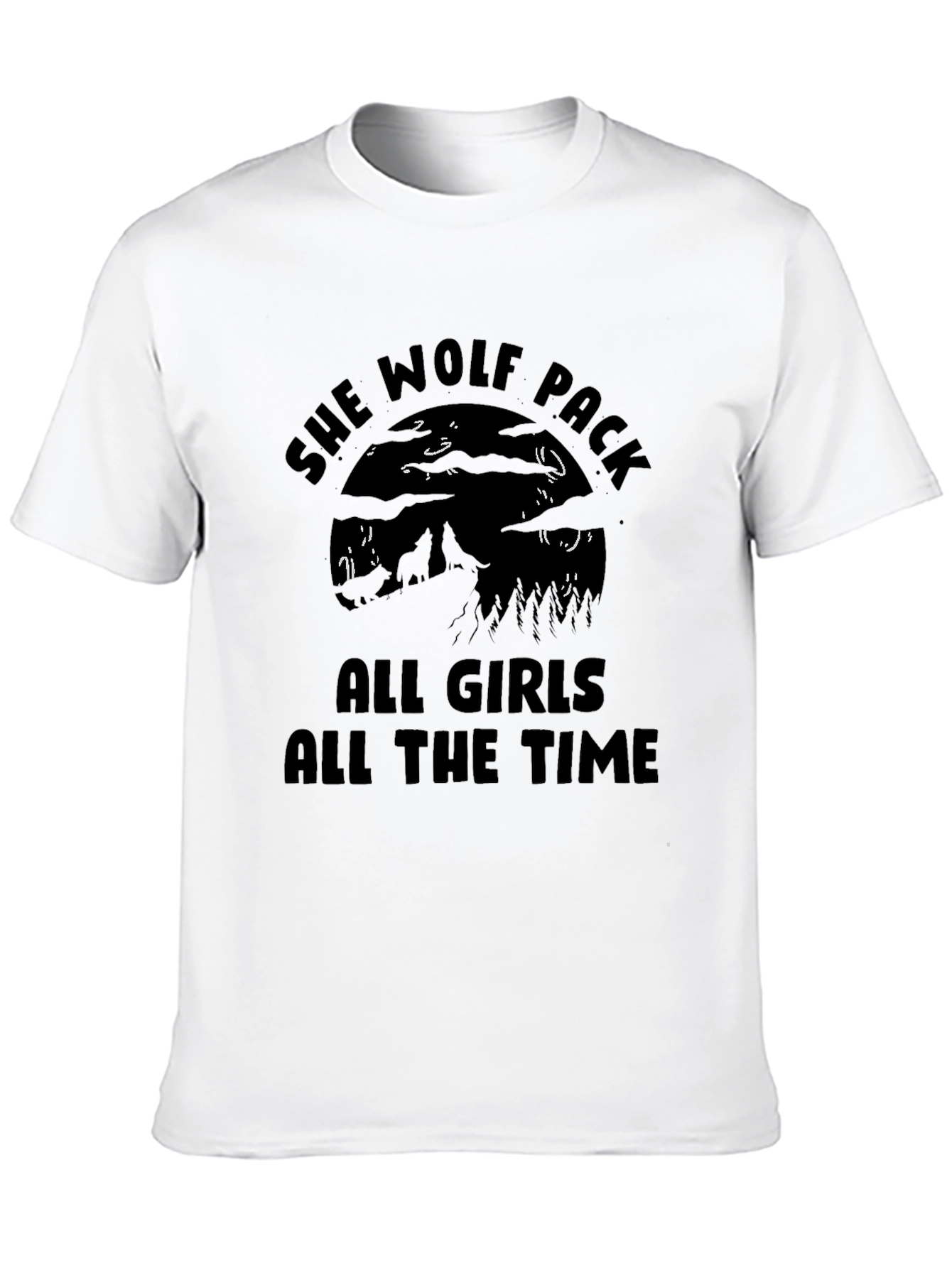 Black She Wolf Pack All Girls T-Shirt view 10