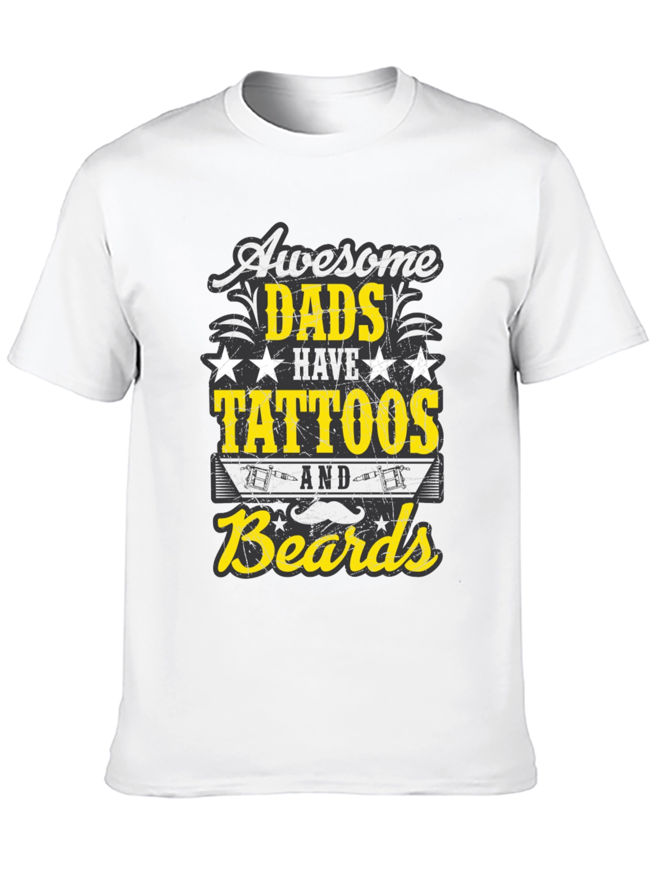 Black Awesome Dads Tattoos & Beards T-Shirt view 10