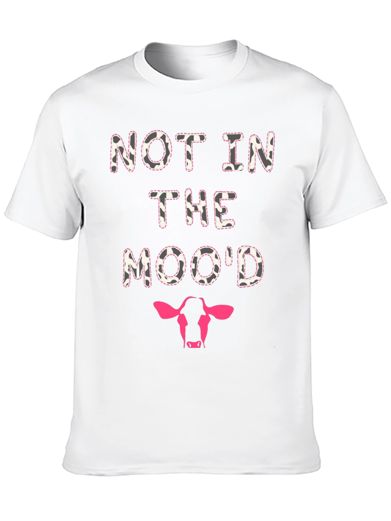 Black Not In The Mood Cow Print T-Shirt view 10