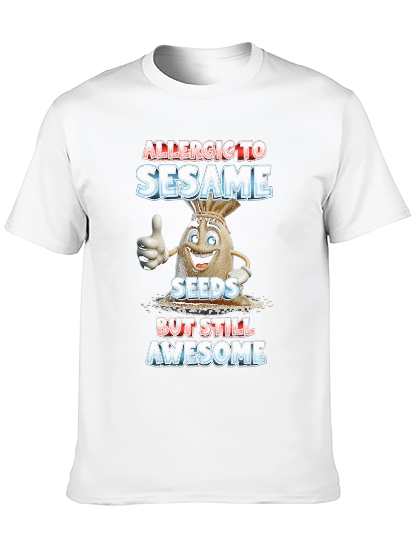 Black Allergic To Sesame T-Shirt Funny Graphic Tee view 10