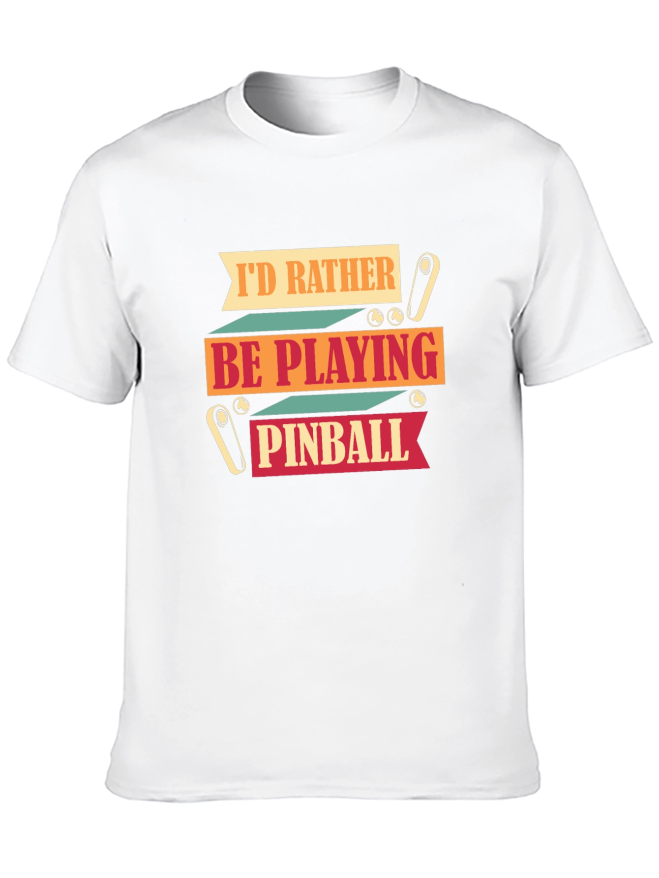 Black I'd Rather Be Playing Pinball Graphic T-Shirt view 10
