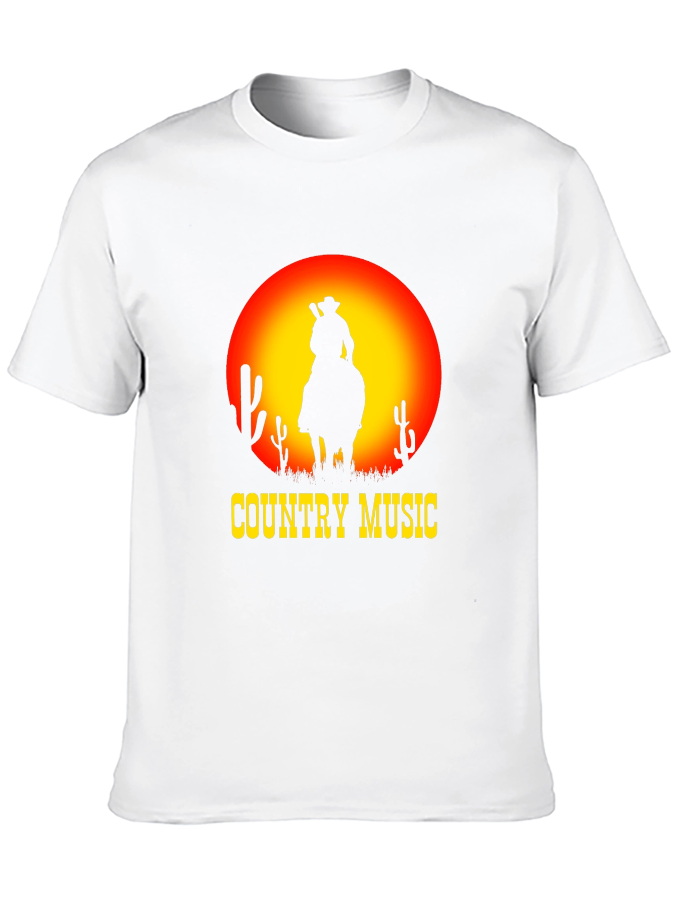 Black Country Music Sunset Cowboy Black T-Shirt view 10