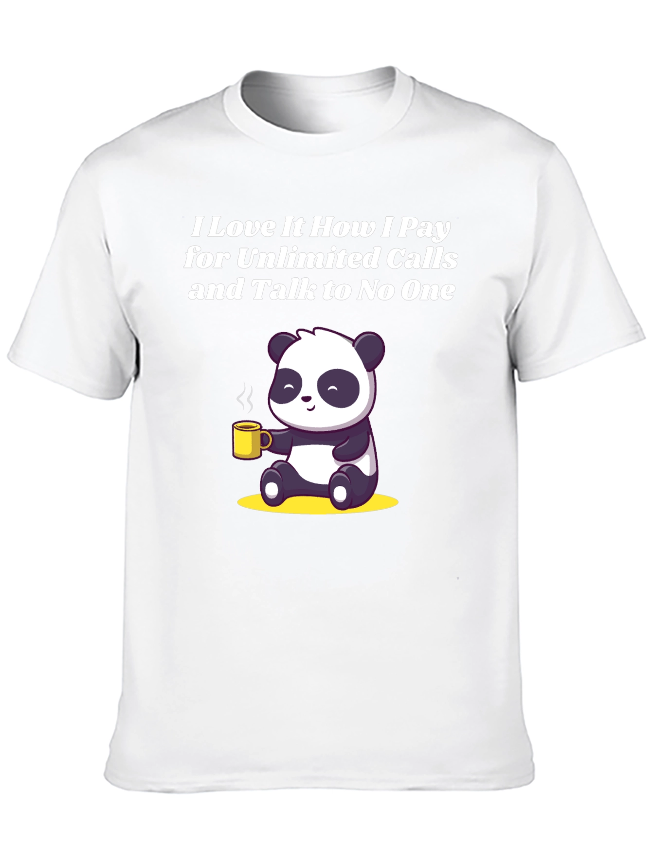 Black Funny Panda Unlimited Calls Graphic T-Shirt view 10