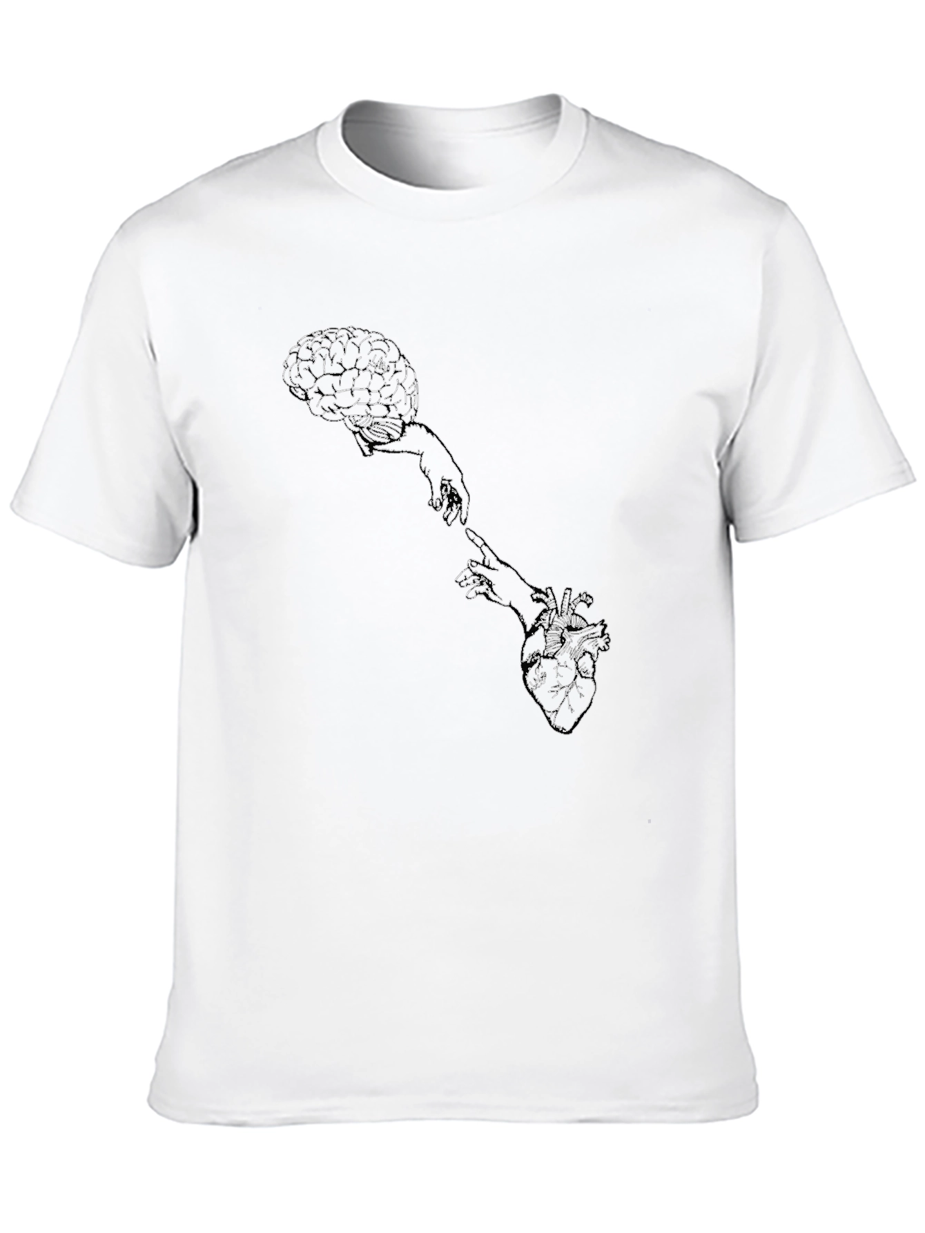 Black Brain & Heart Connection T-Shirt - Black Cotton view 10