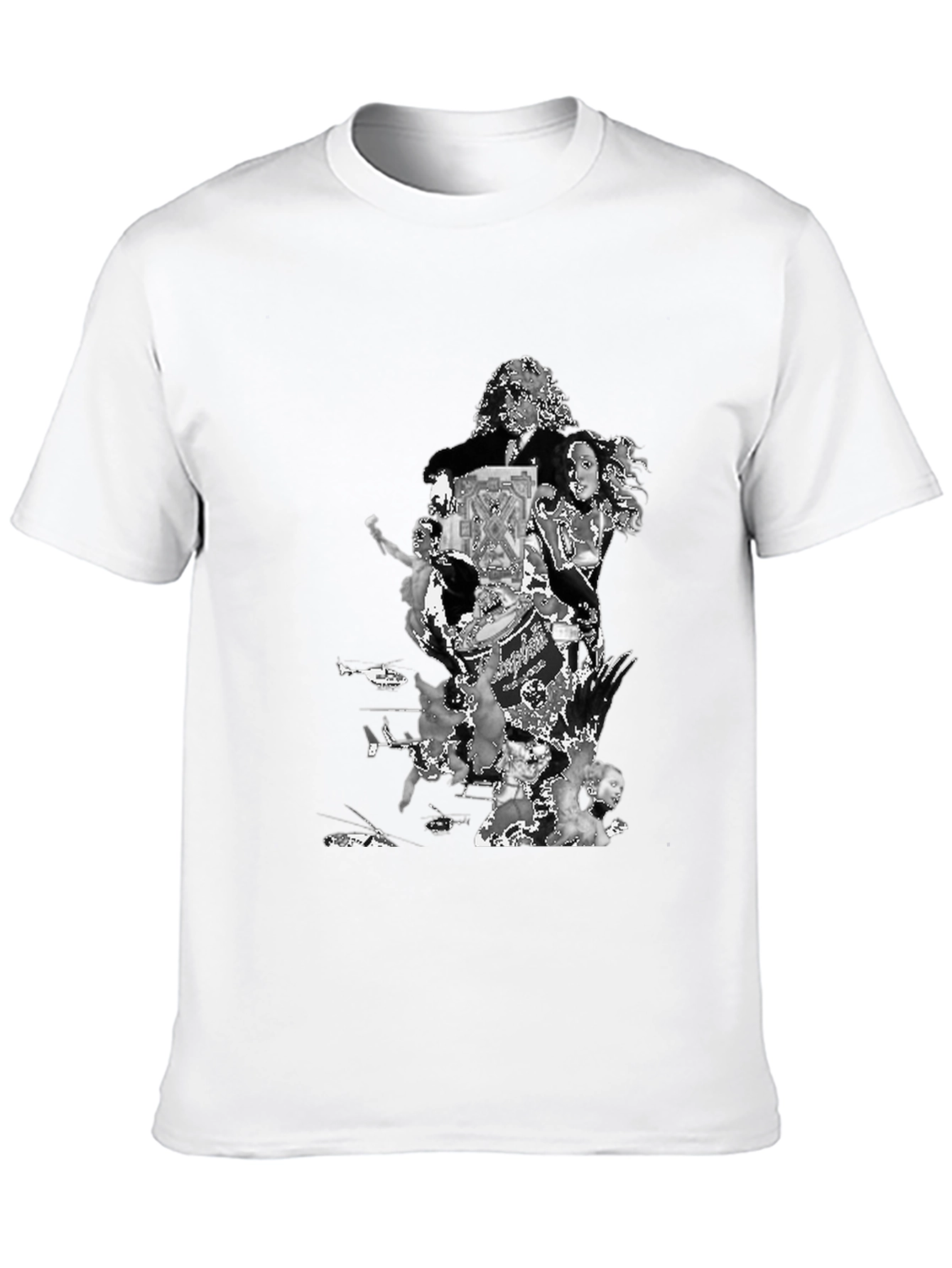 Black Retro Collage Graphic T-Shirt - Black view 10