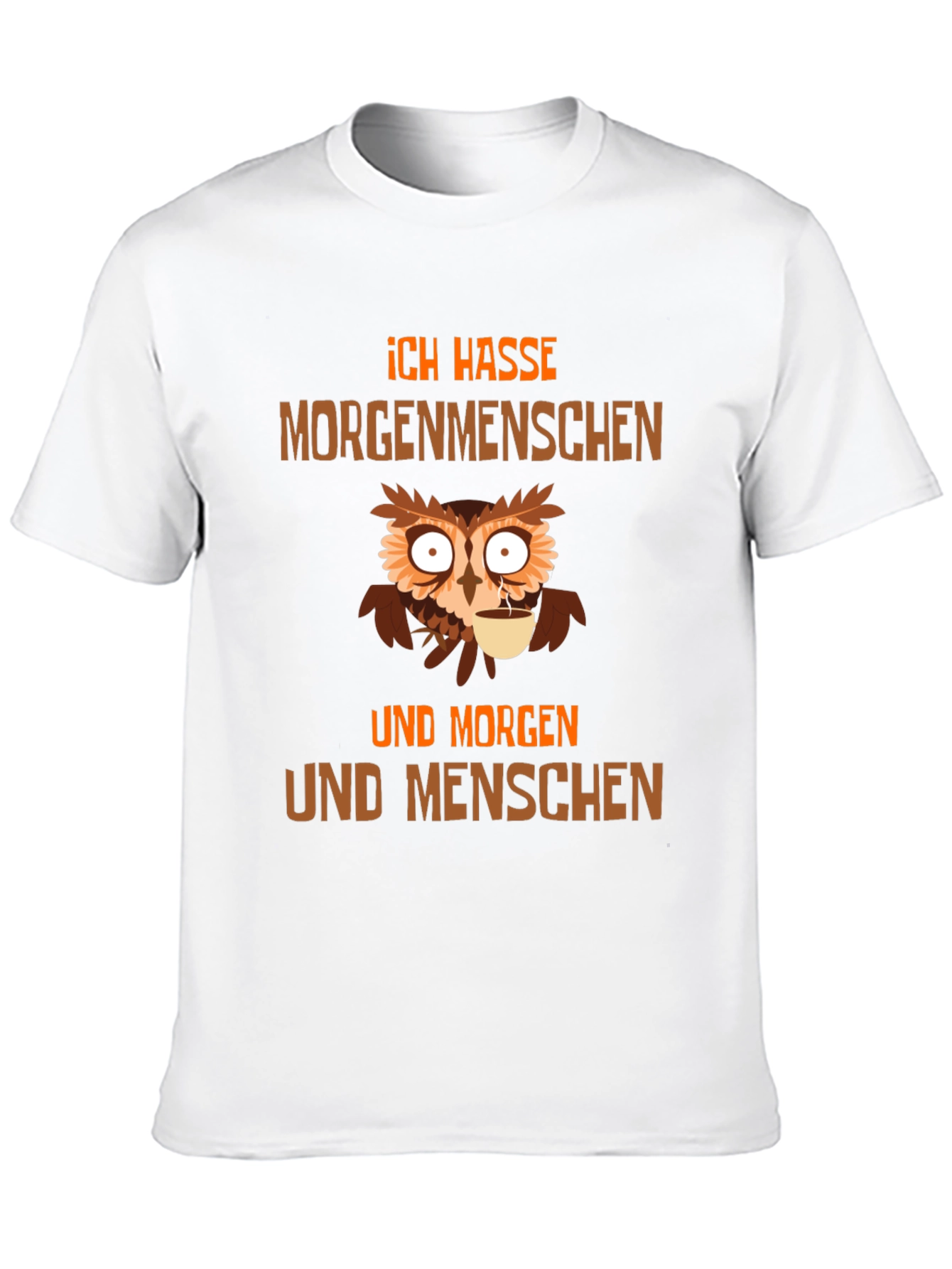 Black Ich Hasse Morgenmenschen Owl T-Shirt view 10