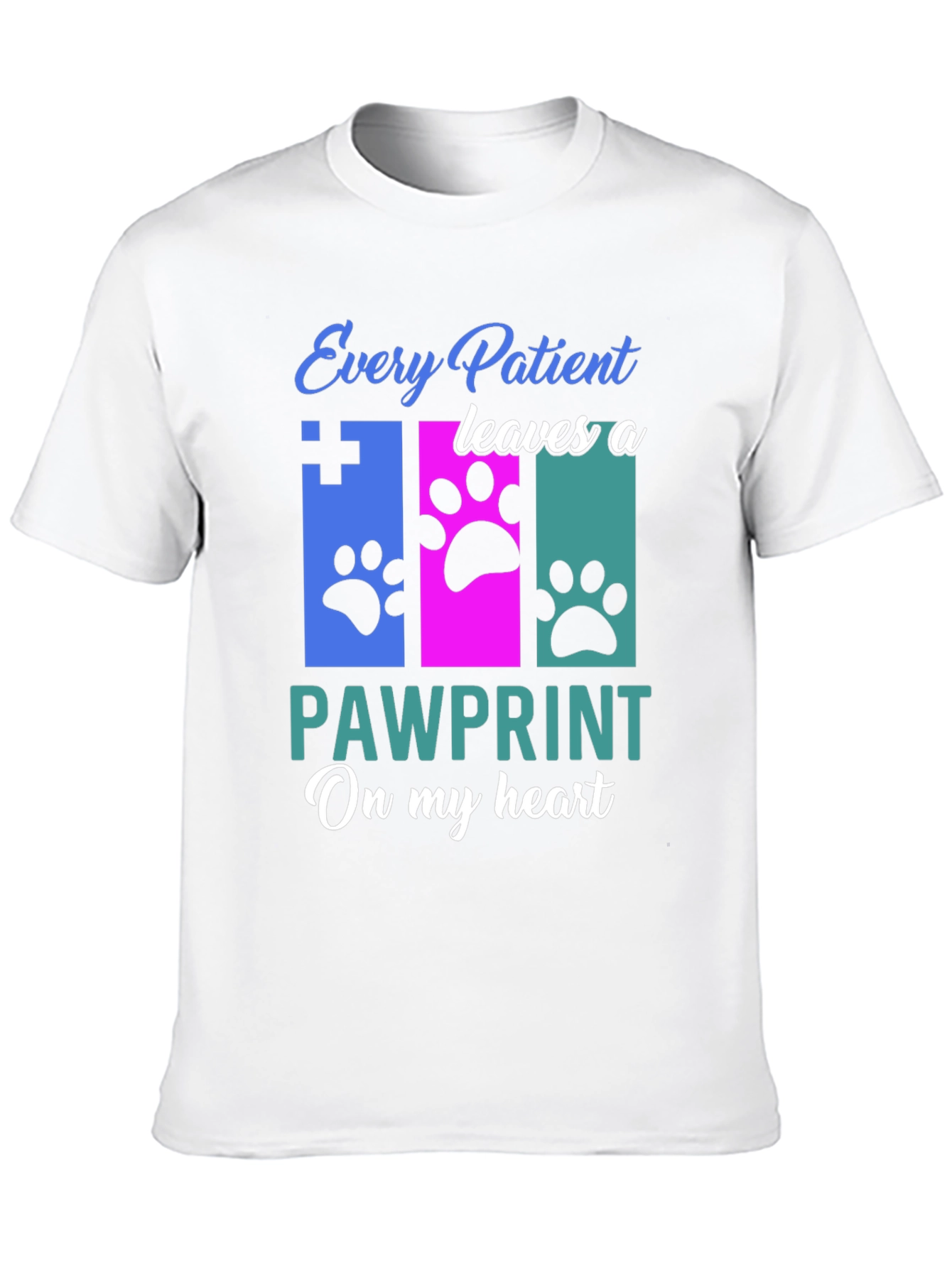 Black Veterinarian Paw Print T-Shirt - Animal Lover Gift view 10