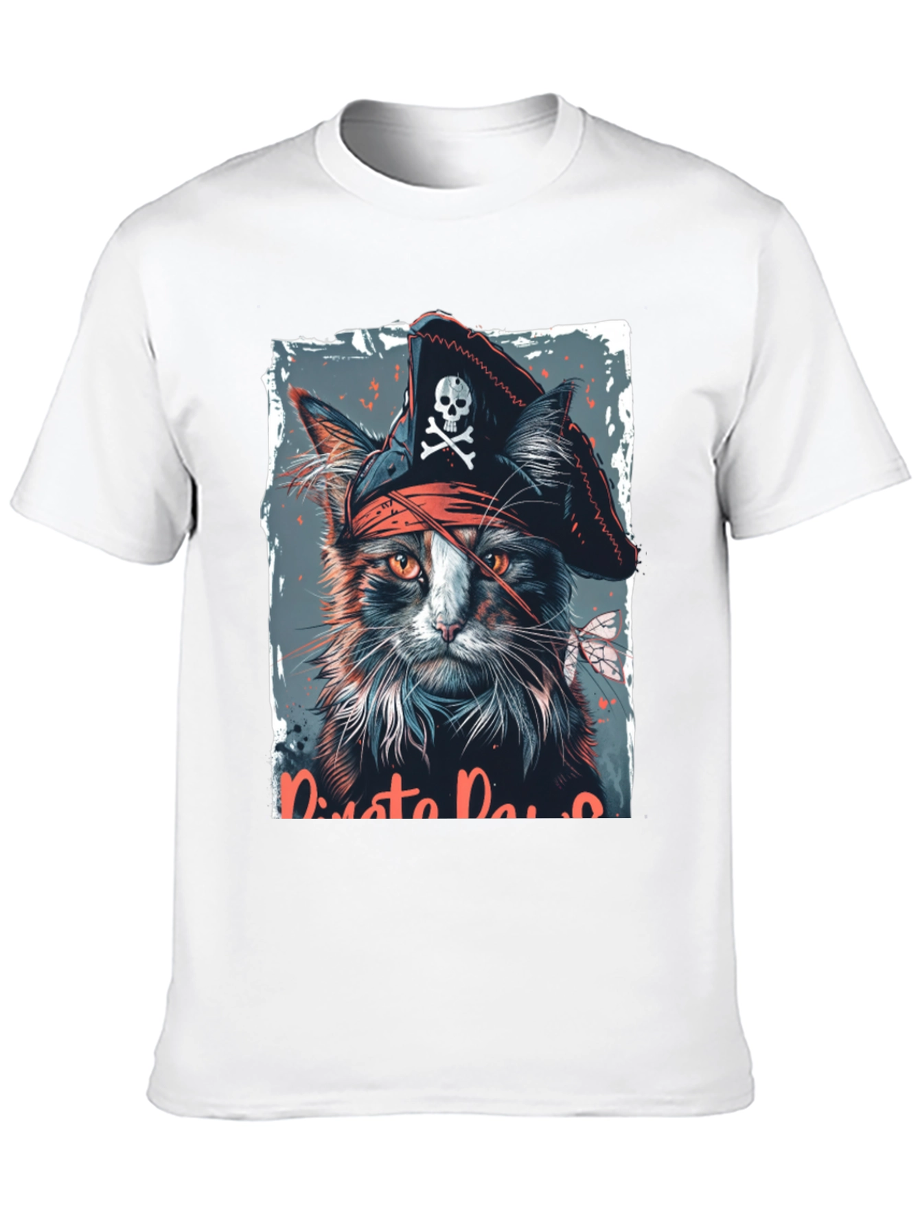 Black Pirate Cat Graphic T-Shirt - Black view 10