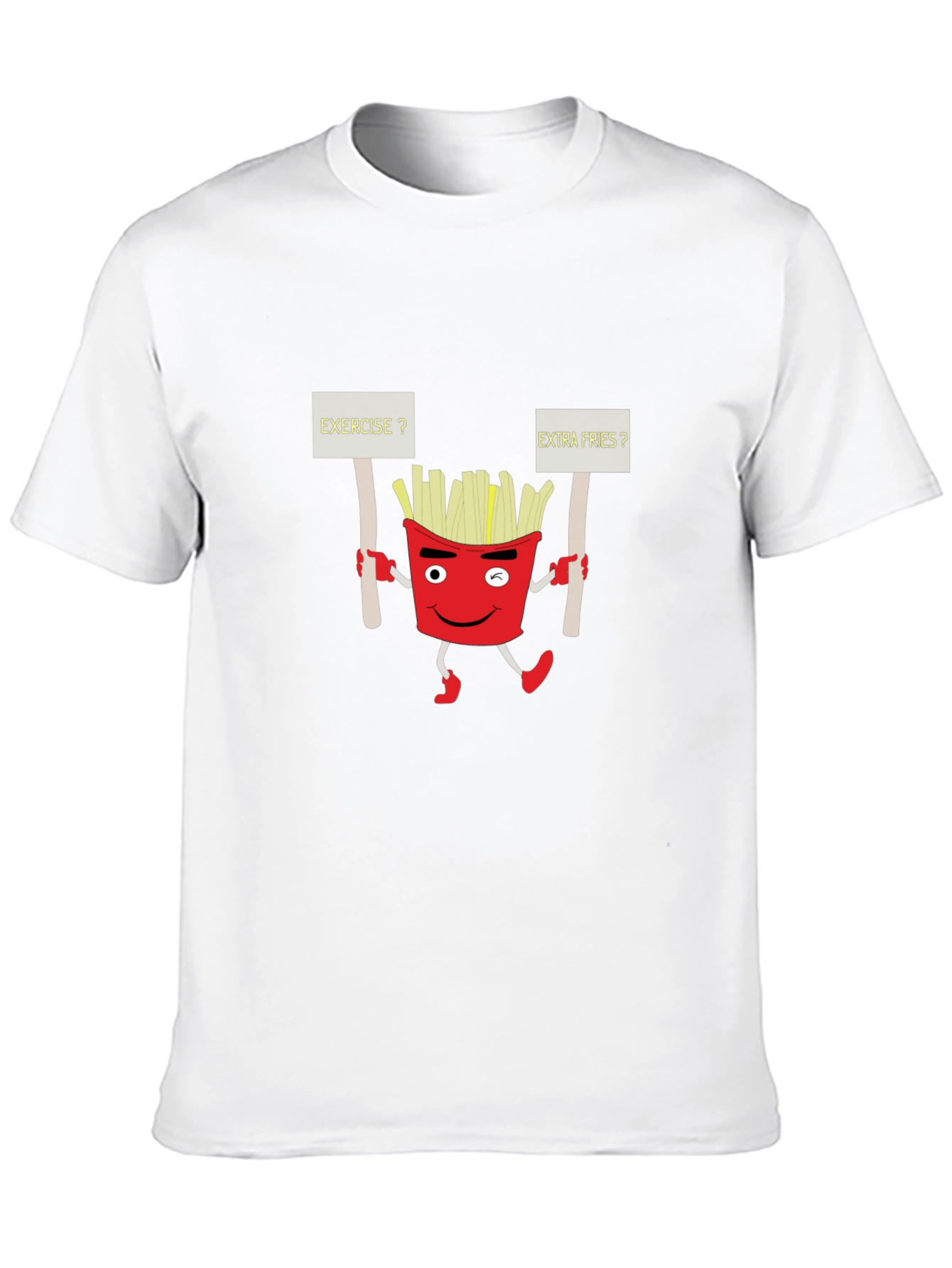 Black Funny French Fries T-Shirt view 10