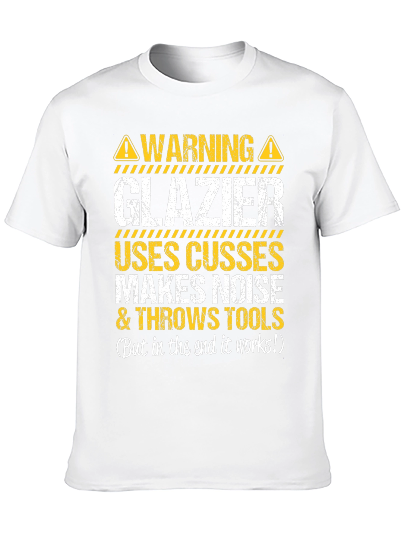 Black Warning Glazier T-Shirt: Funny & Bold view 10