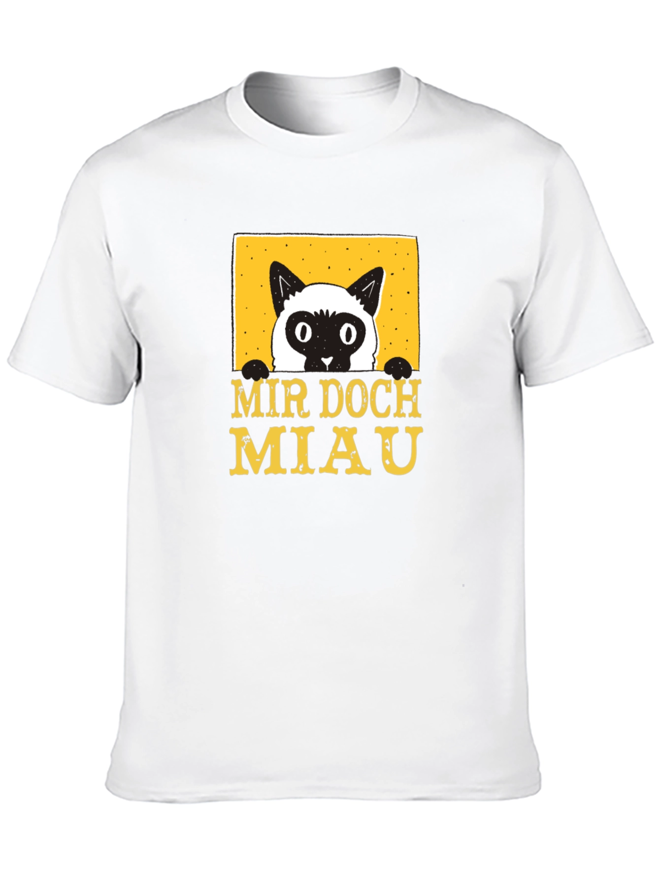 Black Mir Doch Miau Cat T-Shirt - Black Cotton Blend Tee view 10