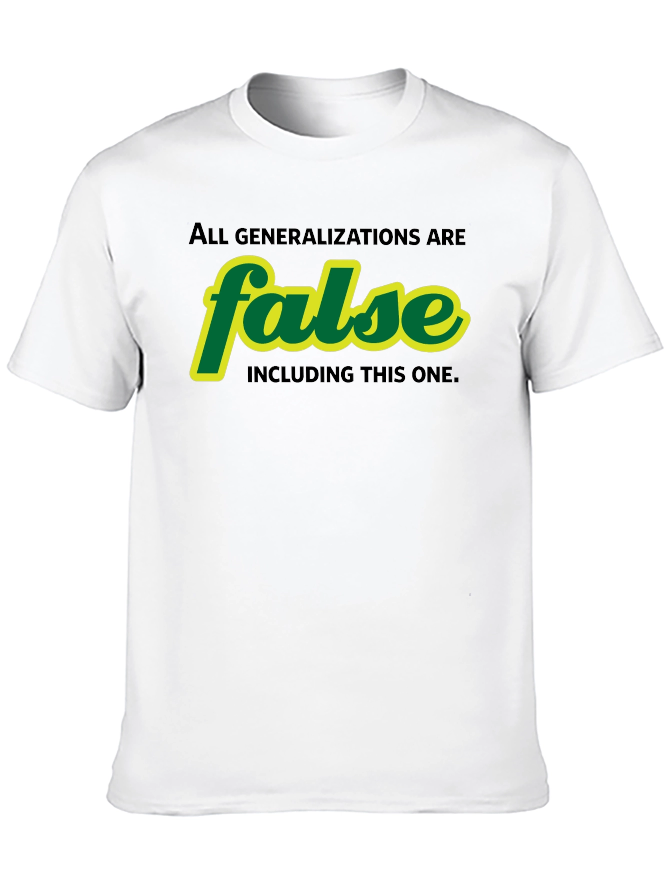 Black False Generalizations Funny Graphic T-Shirt view 10