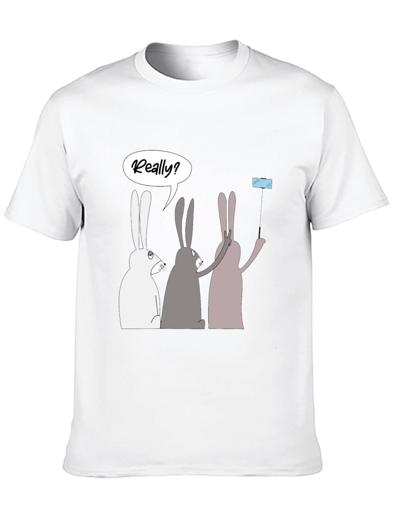 Black Rabbit Trio Men's Black Graphic T-Shirt view 10