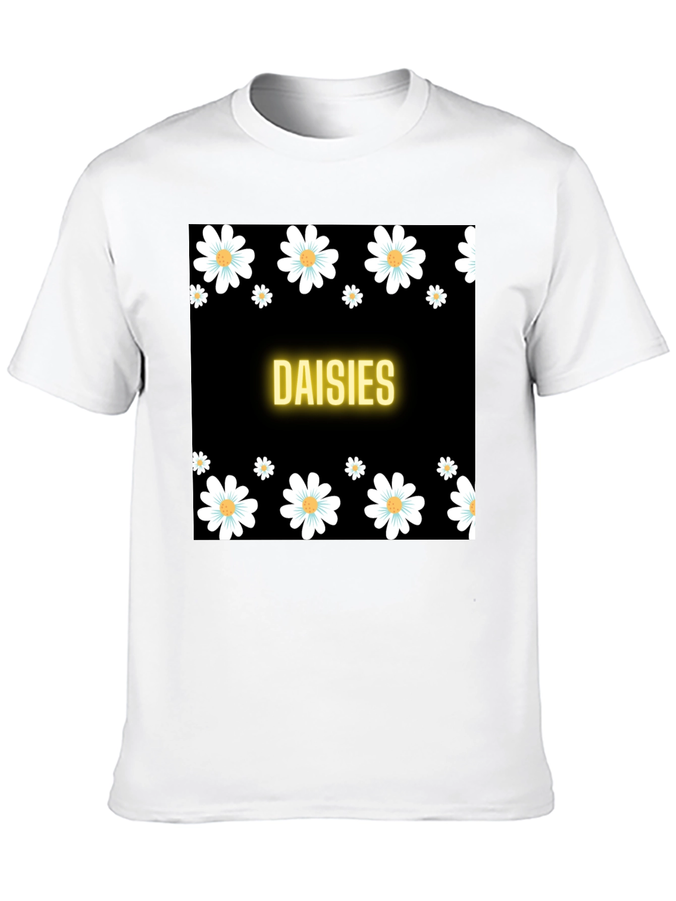 Black Daisies Black T-Shirt view 10