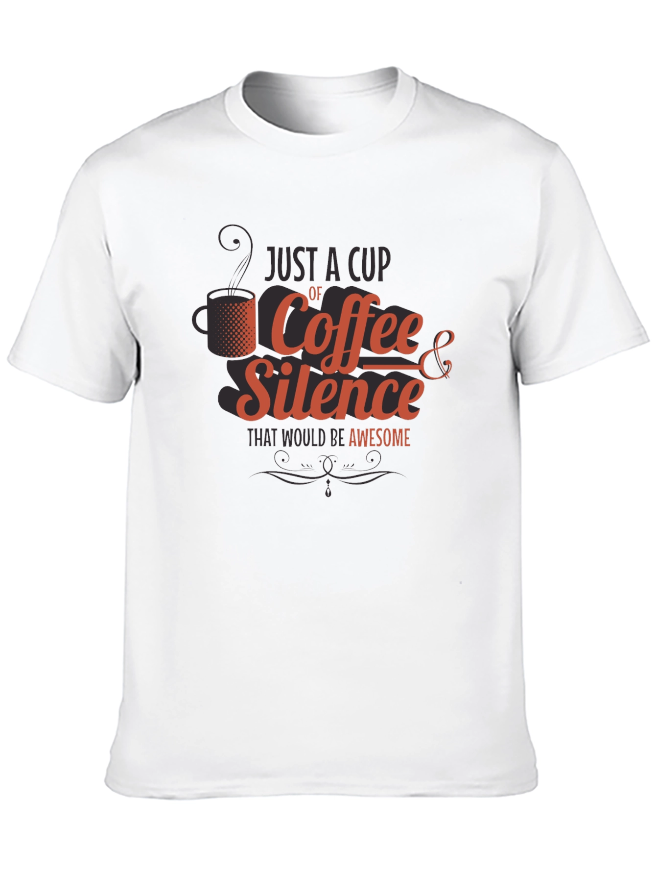 Black Coffee & Silence T-Shirt - Awesome Slogan Tee view 10