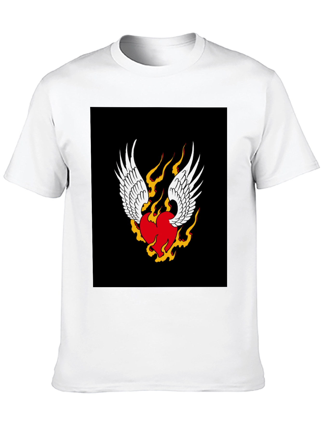 Black Winged Heart Graphic T-Shirt - Classic Black view 10