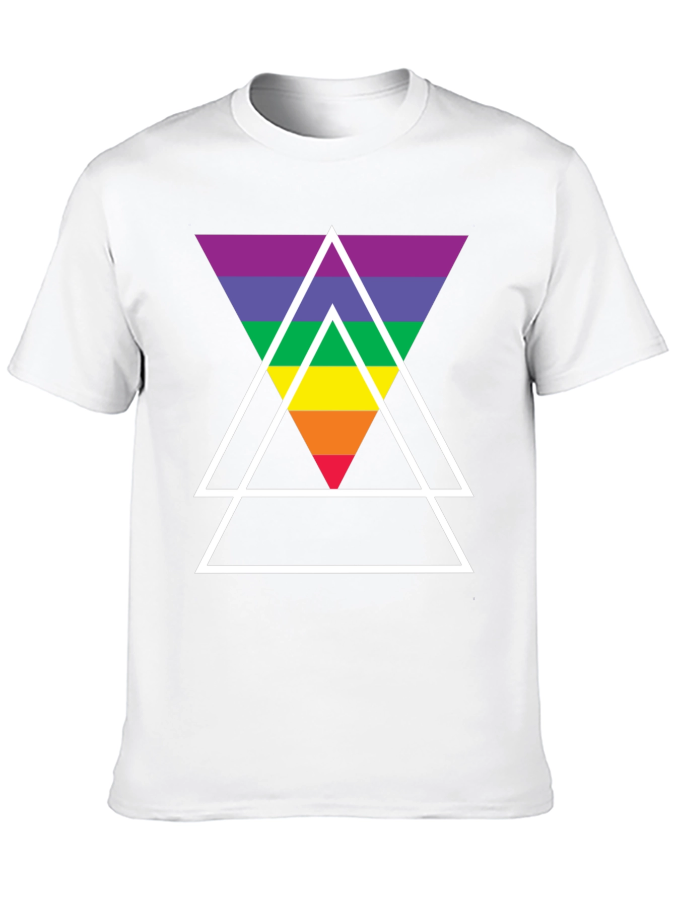 Black Rainbow Triangle Graphic Tee - Stylish Casual Wear view 10