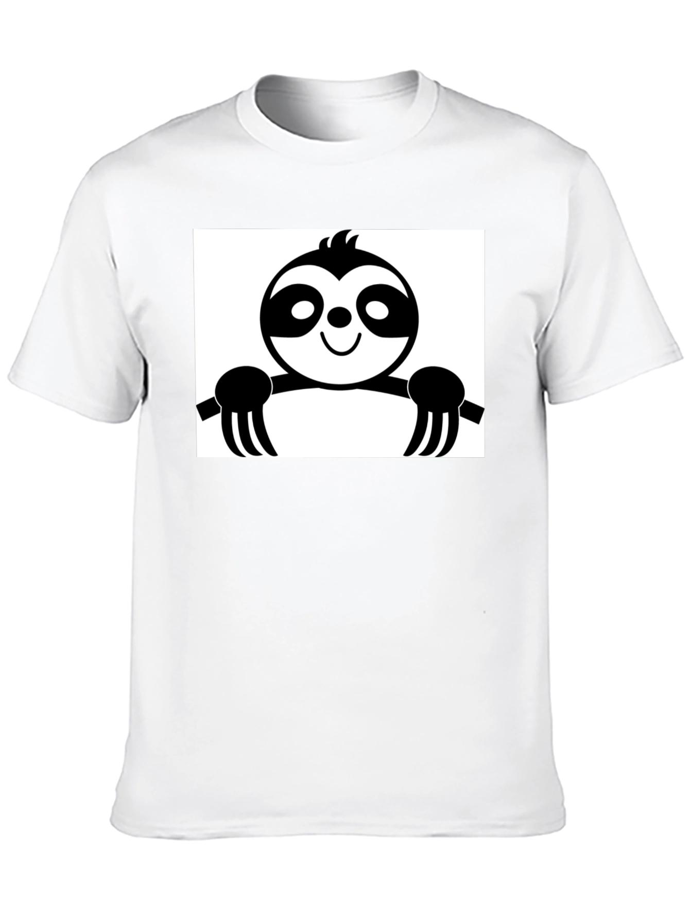 Black Sloth Graphic Tee - Black Cotton Casual Shirt view 10